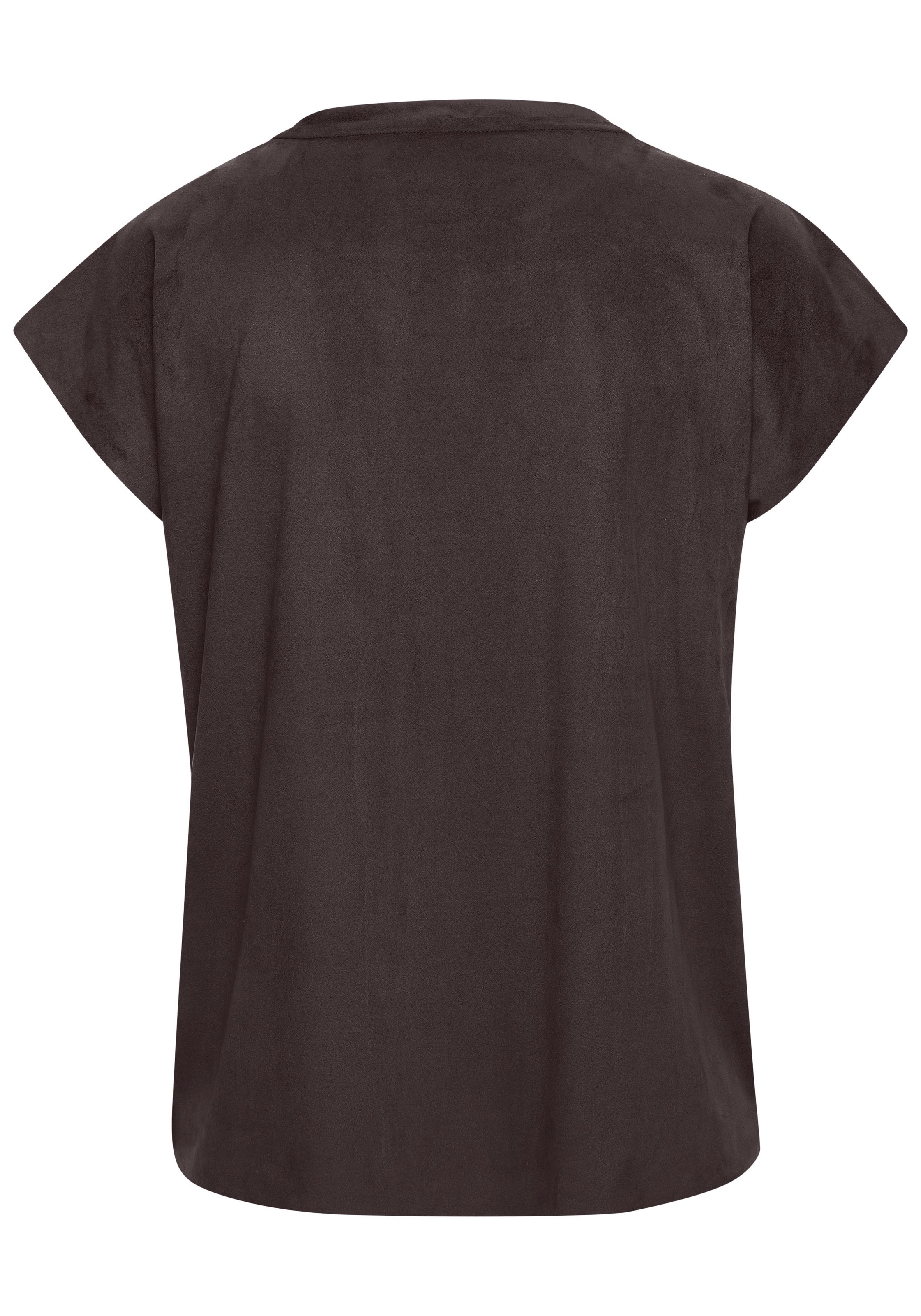 French Connection T-Shirt aus Veloursleder-Imitat mit kleiner Stickerei, Loungewear