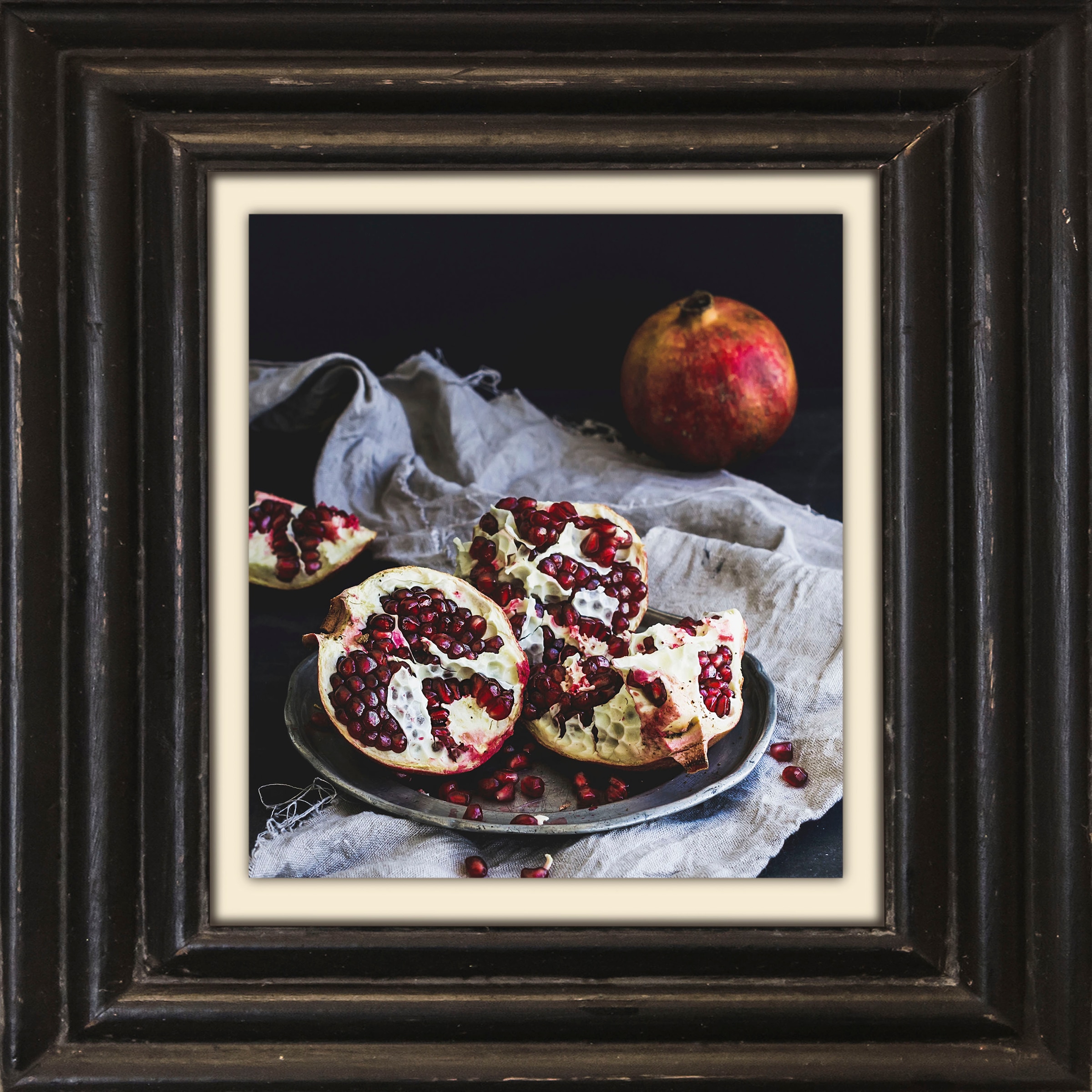 queence Leinwandbild "Granatapfel", Kunst-Obst-Stillleben-Obst Bilder, Prem günstig online kaufen
