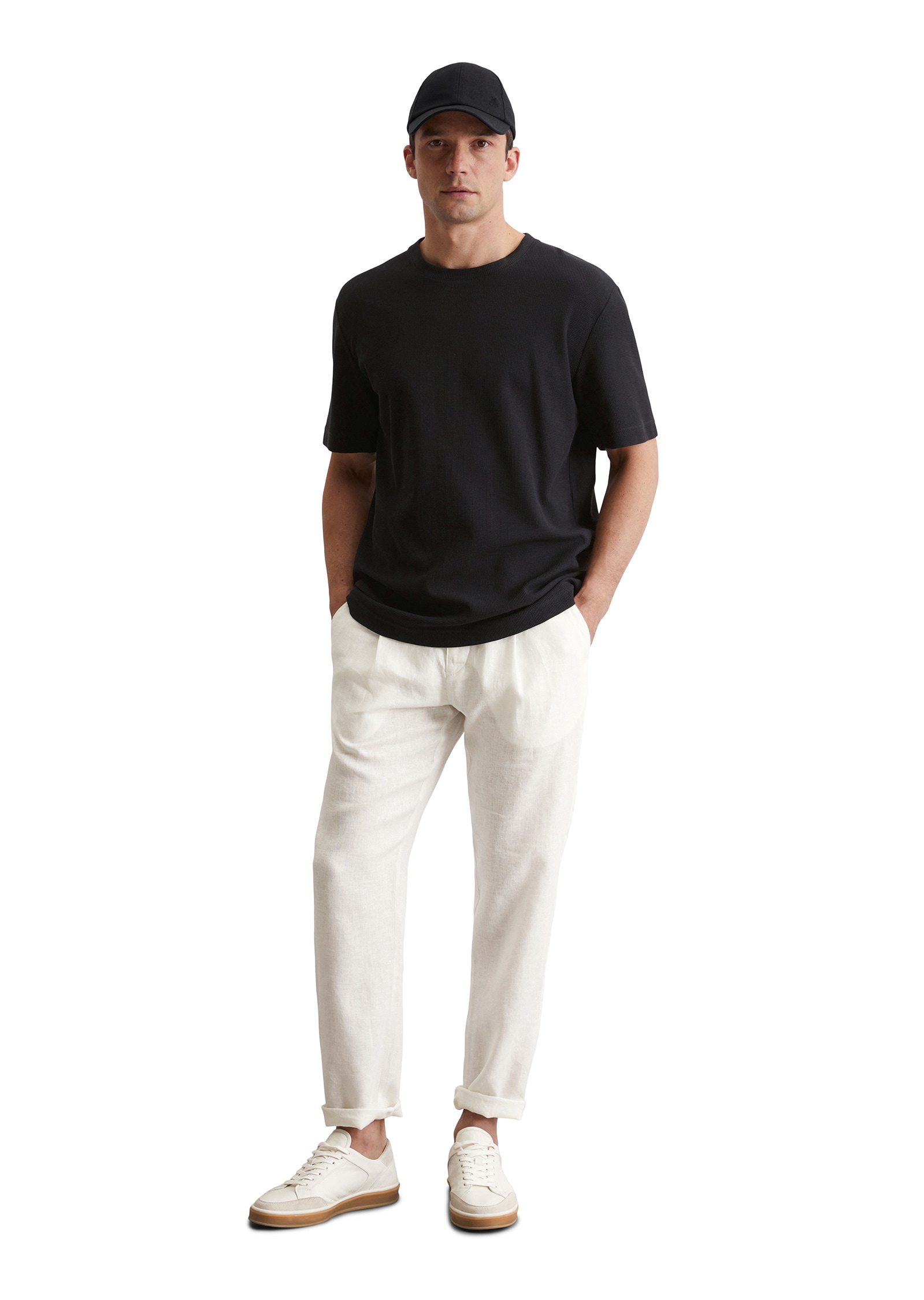 Marc O'Polo T-Shirt »mit feiner Waffelstruktur«