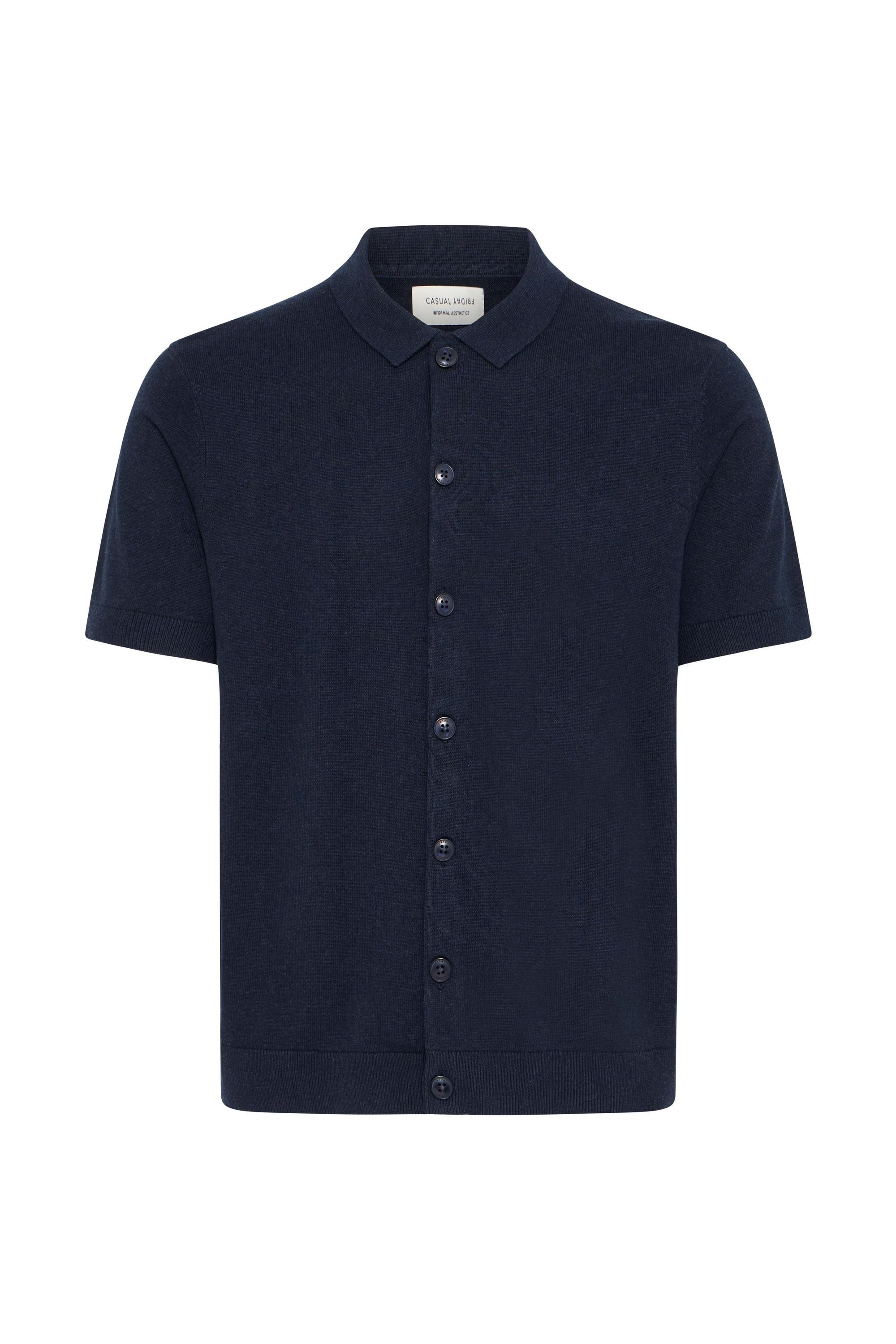 CASUAL FRIDAY Herren Kurzarmshirt "Kurzarmhemd CFBells"schwarz navy, Gr. XL, Shirts