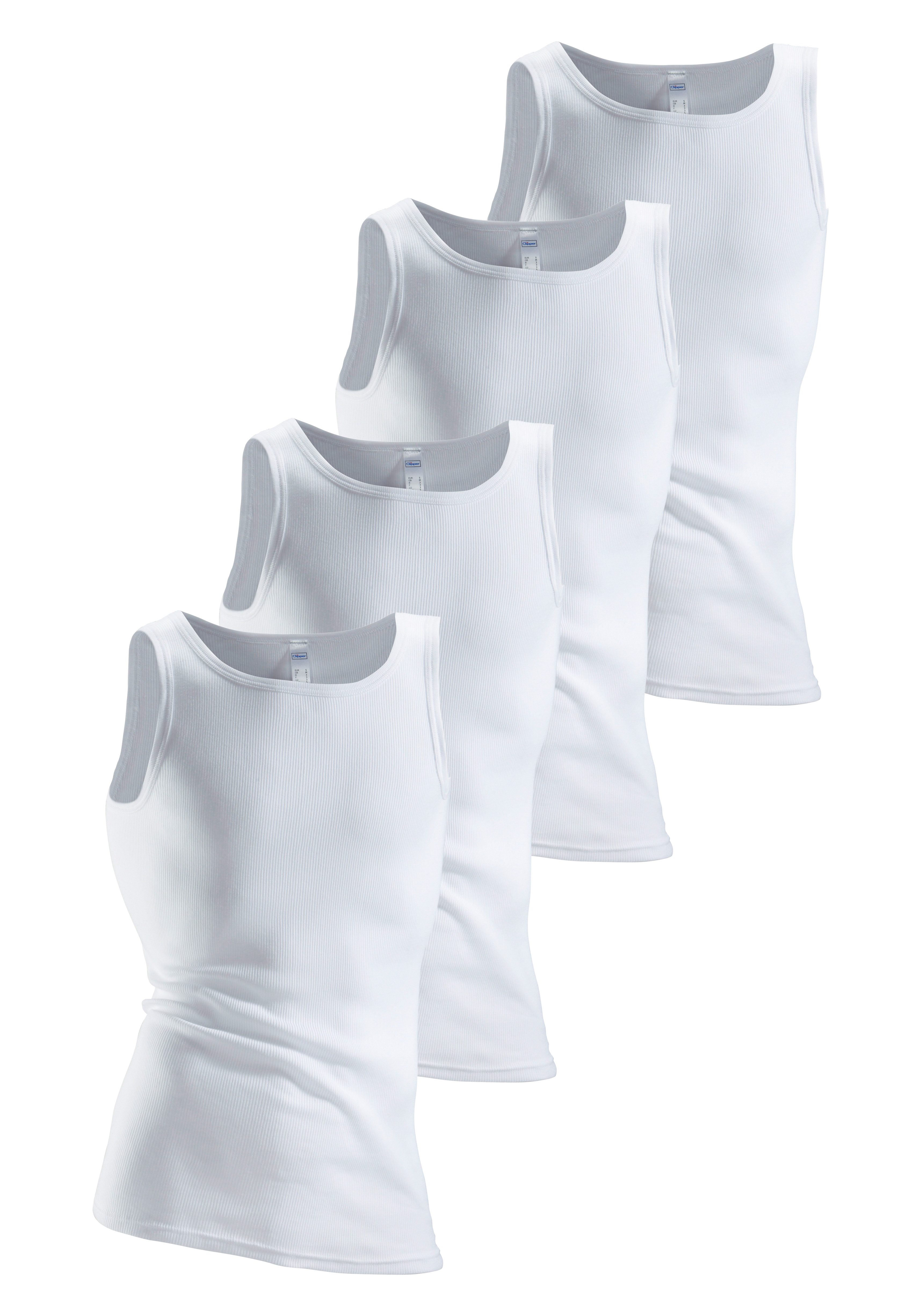Thumbnail - Clipper Unterhemd 4 Stk. tlg., aus Doppelripp, Tanktop, Unterziehshirt