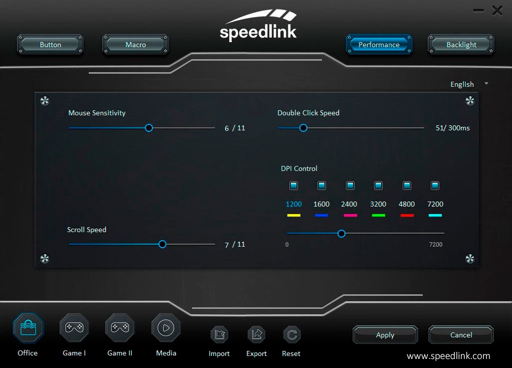 Speedlink Gaming-Maus »TAUROX«, RGB-Beleuchtung, 7.200 dpi, Internener Specher