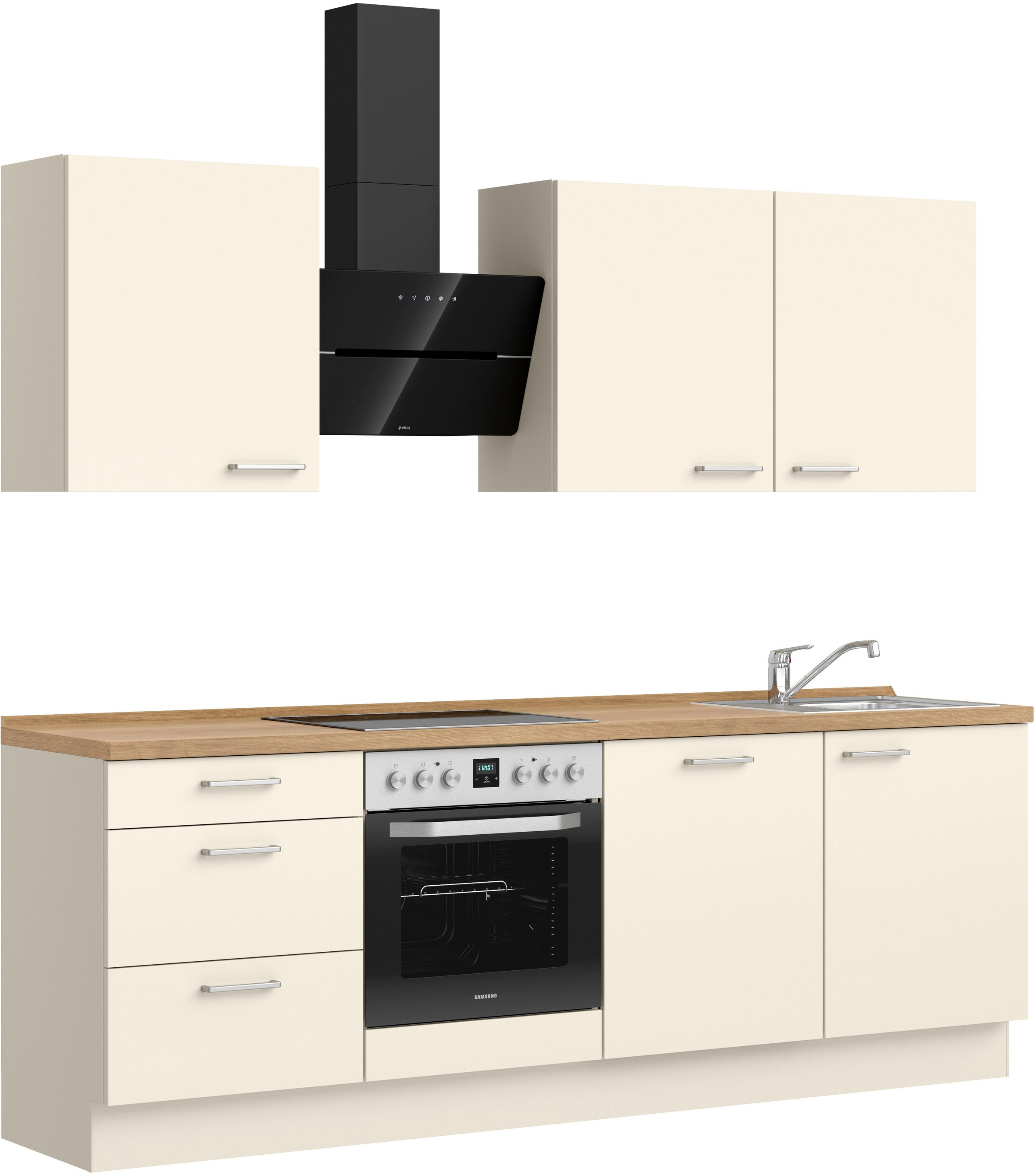 nobilia® Küchenzeile »"Touch II"«, vormontiert, Ausrichtung wählbar, Breite 240 cm, wahlw. mit E-Geräten