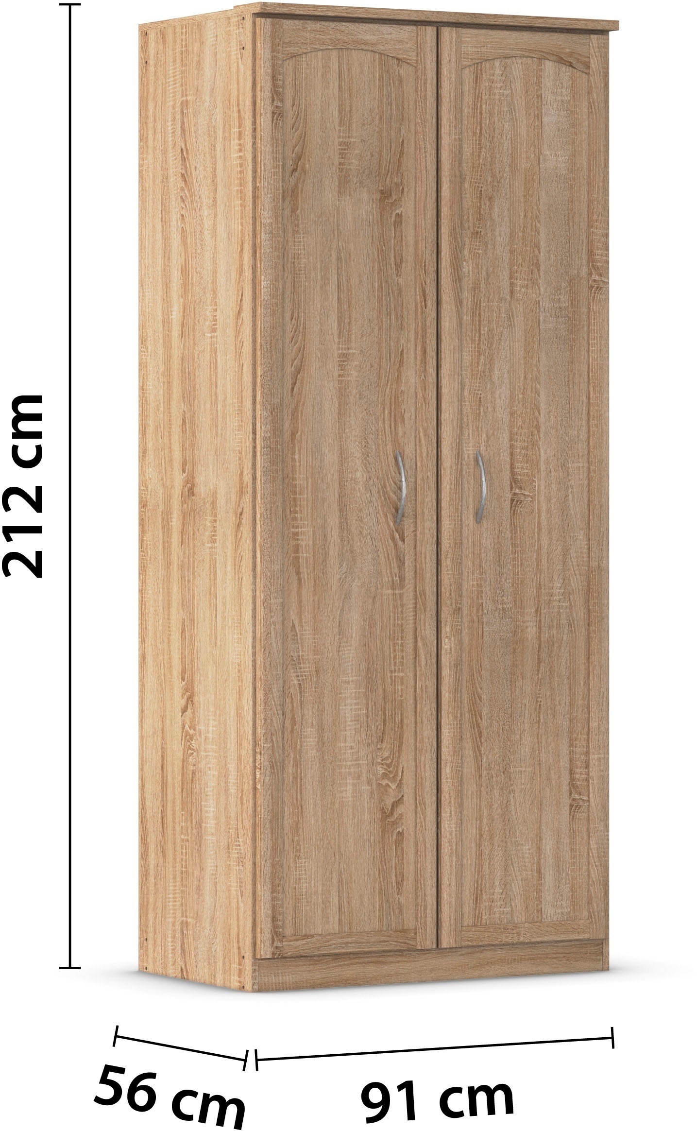 rauch Kleiderschrank »Schrank Garderobe Garderobenschrank Putzschrank Wäscheschrank TORRENT« Breiten 91/136/181 cm, Höhe 210 cm,  optional Außenschubladen und Spiegel, viel Stauraum MADE IN GERMANY