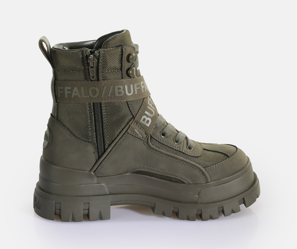 Buffalo Winterboots »Aspha Com1 Vegan«  Schnürstiefelette, Plateauboots mit Innen-Reißverschluss