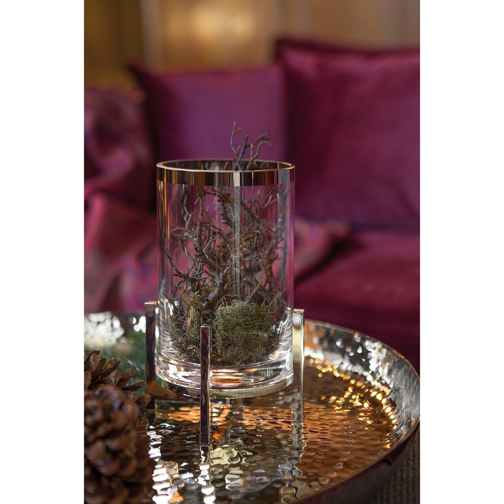 Fink Windlicht »CHARLES, mit Glaszylinder und Platinumrand«, (1 St.), macht auch als Vase eine gute Figur