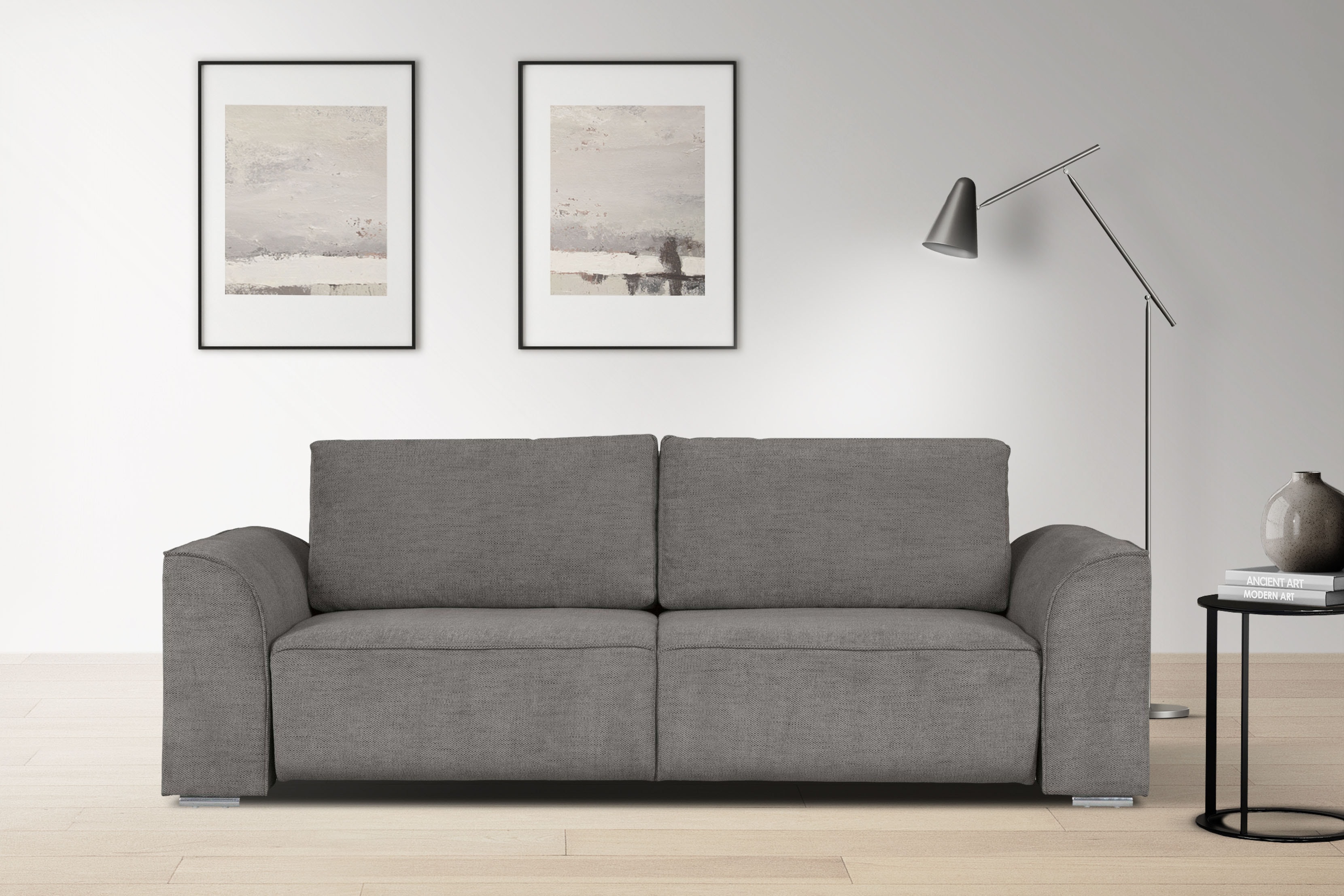 INOSIGN 3-Sitzer "BEATRICE, B: 250 cm - wahlweise mit Bettfunktion" u. Bettkasten, incl. 2 Zierkissen