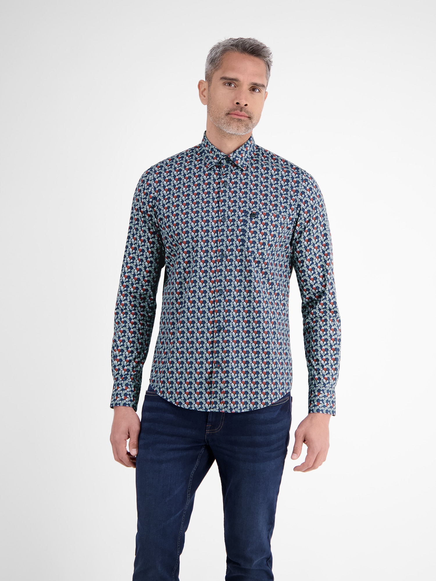 LERROS 1100000002199 "Herren Langarmhemd, modisch gemustert"