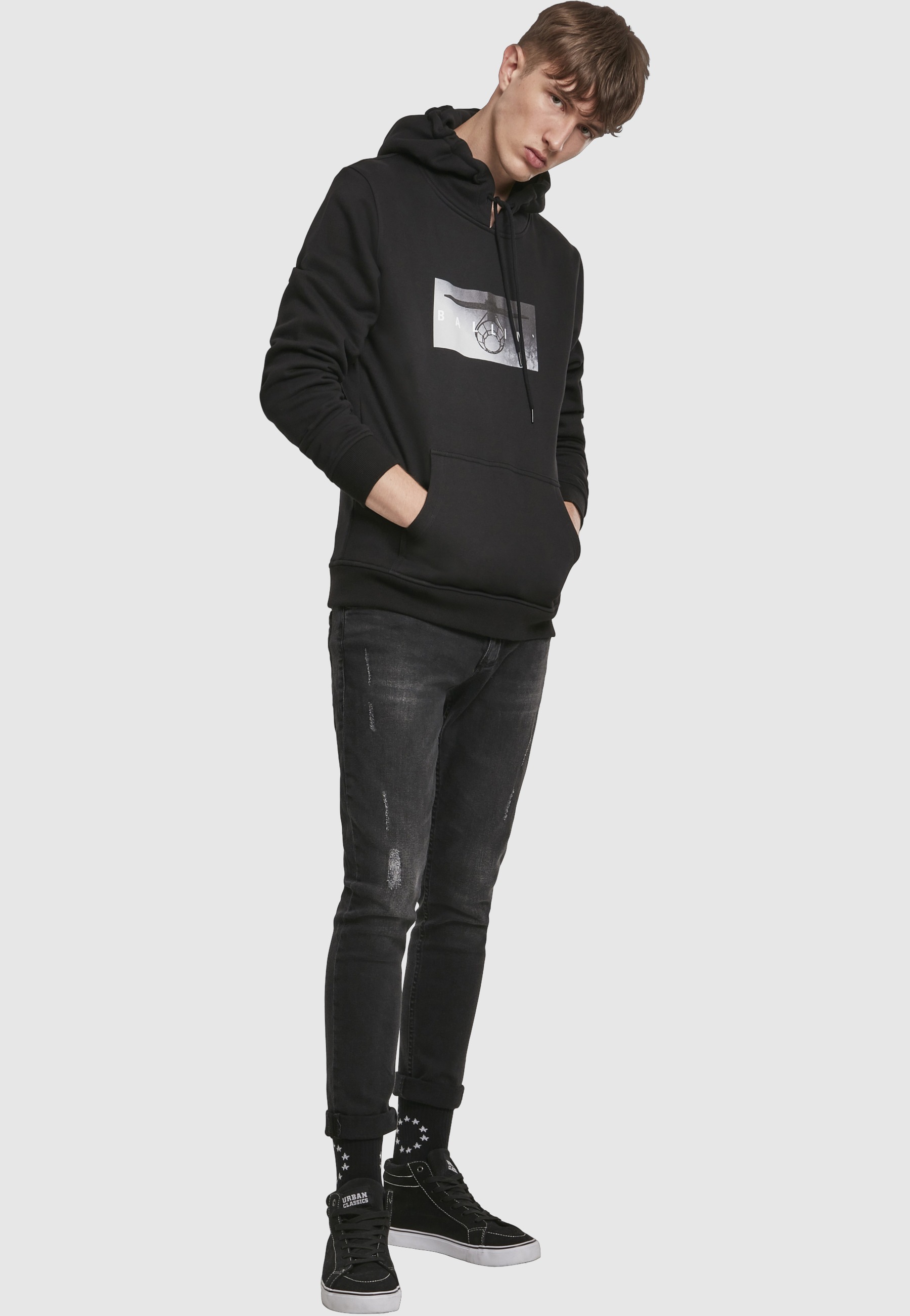 MisterTee Rundhalspullover »MisterTee Herren Ballin Hoody« 1 Stk.