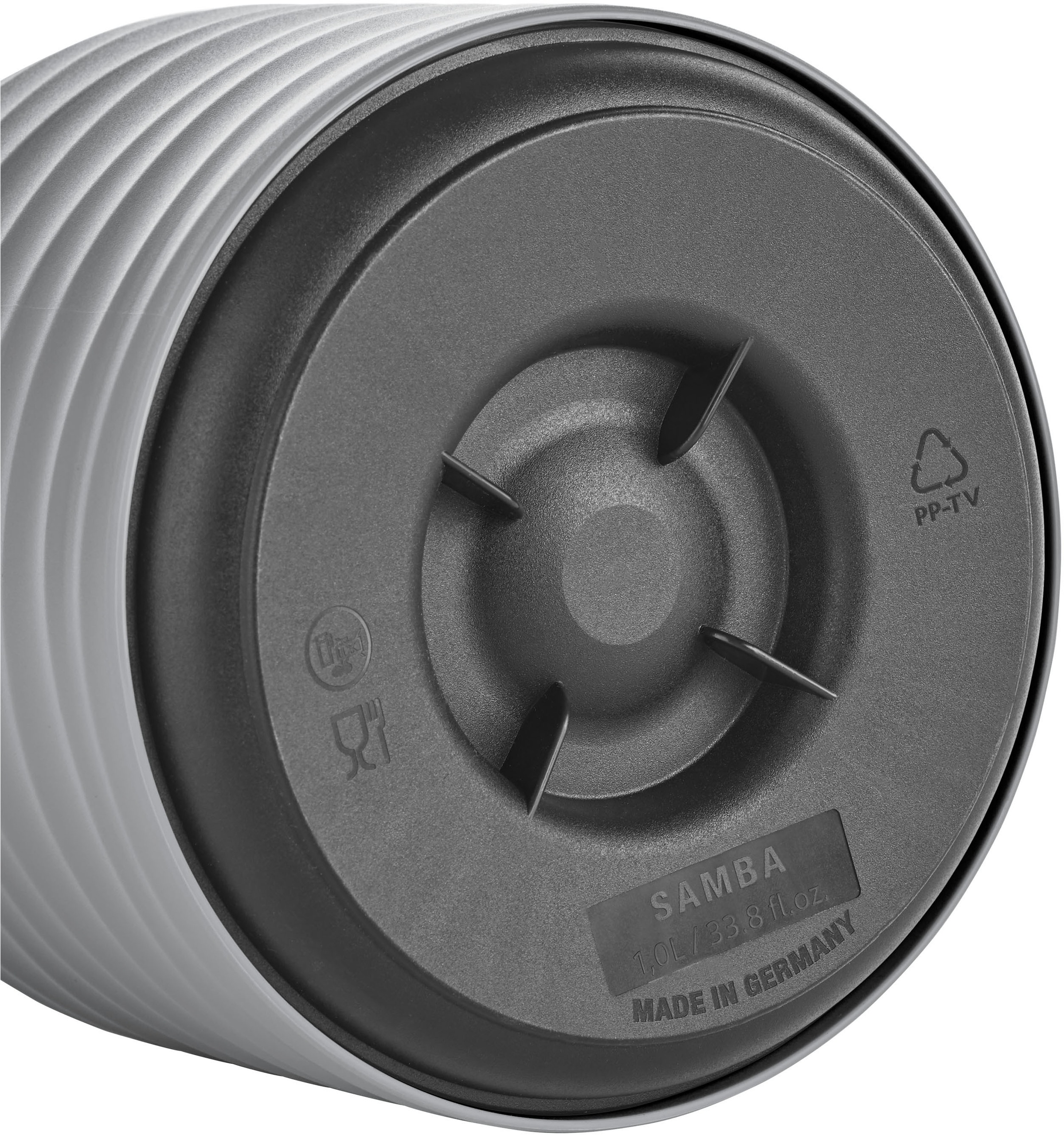 Emsa Isolierkanne »Samba Wave«, 1 l, Made in Germany, 12h warm/24h kalt, Quick-Press-Deckel, Glaskolben