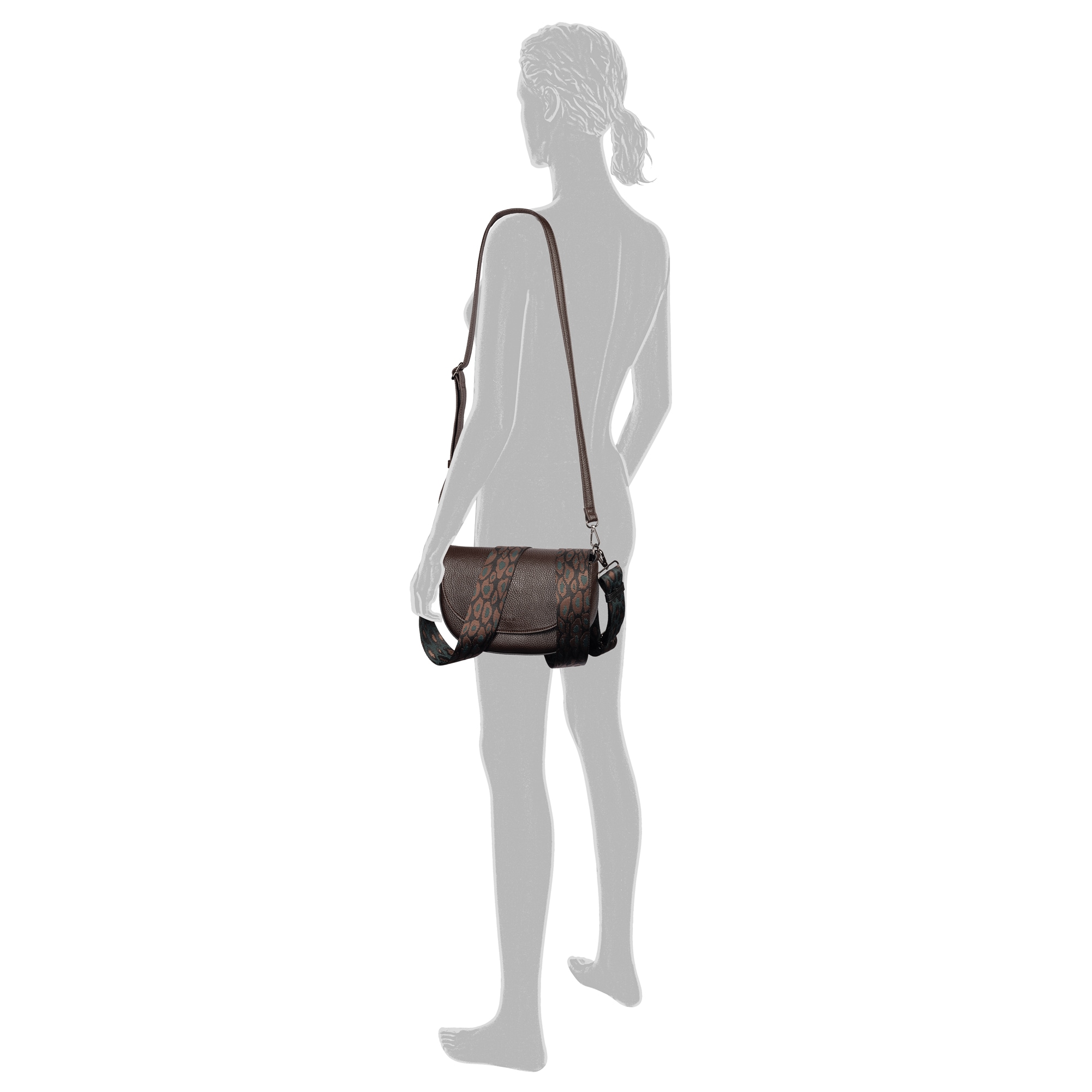 Gabor Umhängetasche »Linda« Damen Schultertasche mit elegantem Schultergurt aus edlem Gewebeband