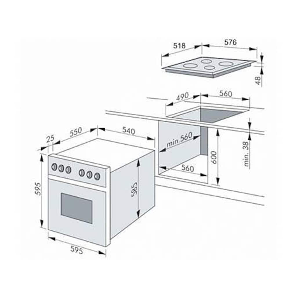 Amica Elektro-Herd-Set »EHC 12557«, EHC 12558 E, RapidWarmUp-Funktion