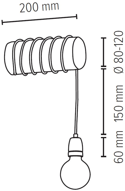 SPOT Light Wandleuchte »TRABO PORCIA«, 1 flammig, Leuchtmittel E27 | Leuchtmittel wechselbar, Retro-Design mit Porzellan und Kiefernholz, Holz grau gebeizt