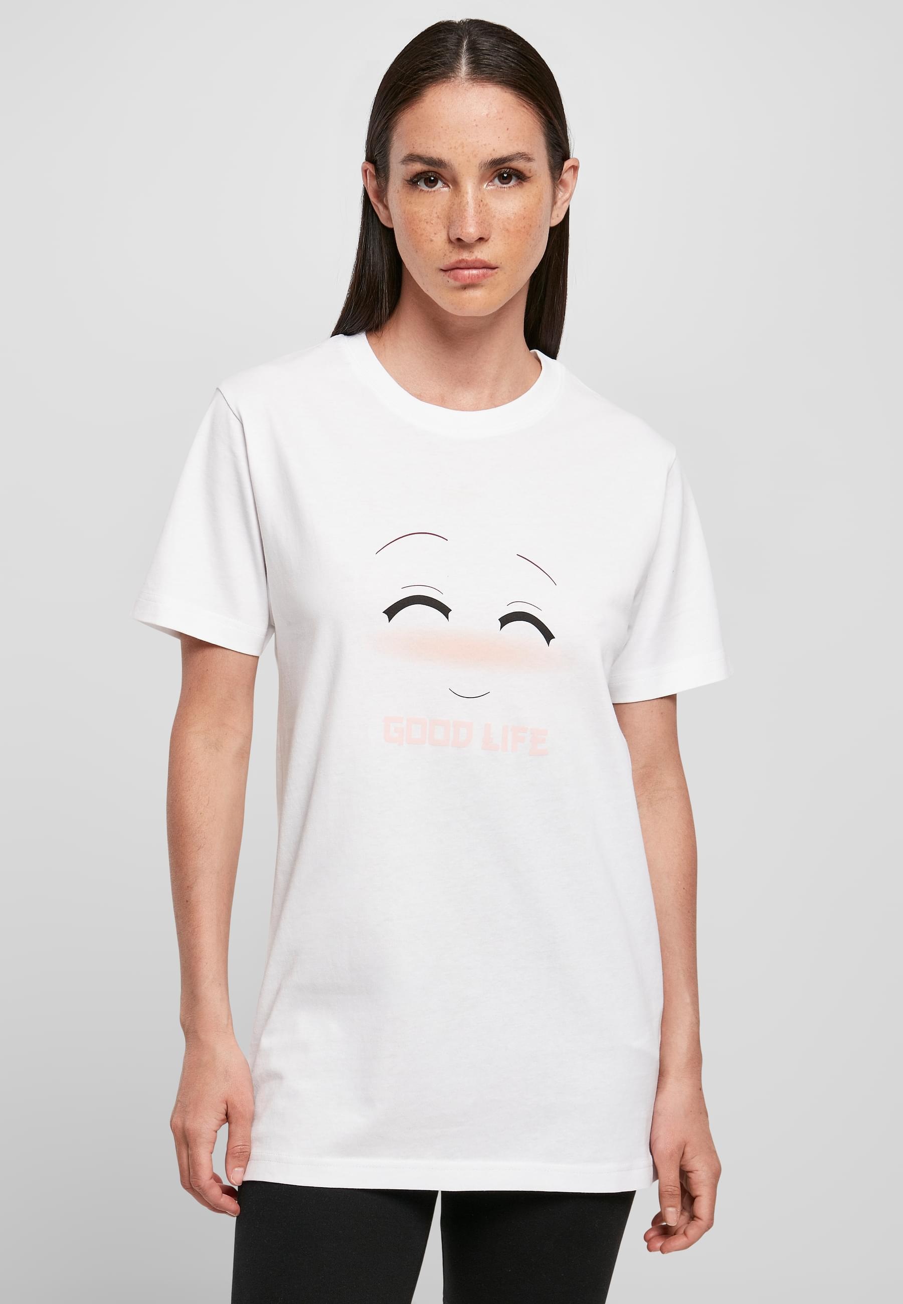 MisterTee Kurzarmshirt »MisterTee Damen Ladies Good Life Tee«, (1 tlg.)