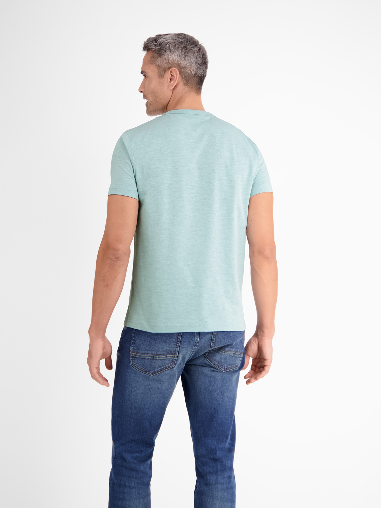 LERROS T-Shirt "Unifarbenes T-Shirt mit Print" günstig online kaufen