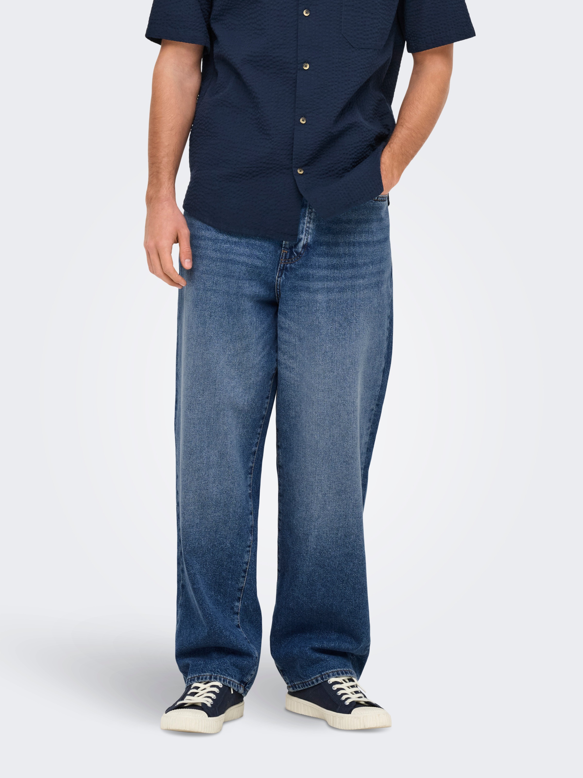 ONLY & SONS Relax-fit-Jeans "ONSFADE LOOSE BOX TAI DNM MU OTL" Baumwolle, r günstig online kaufen