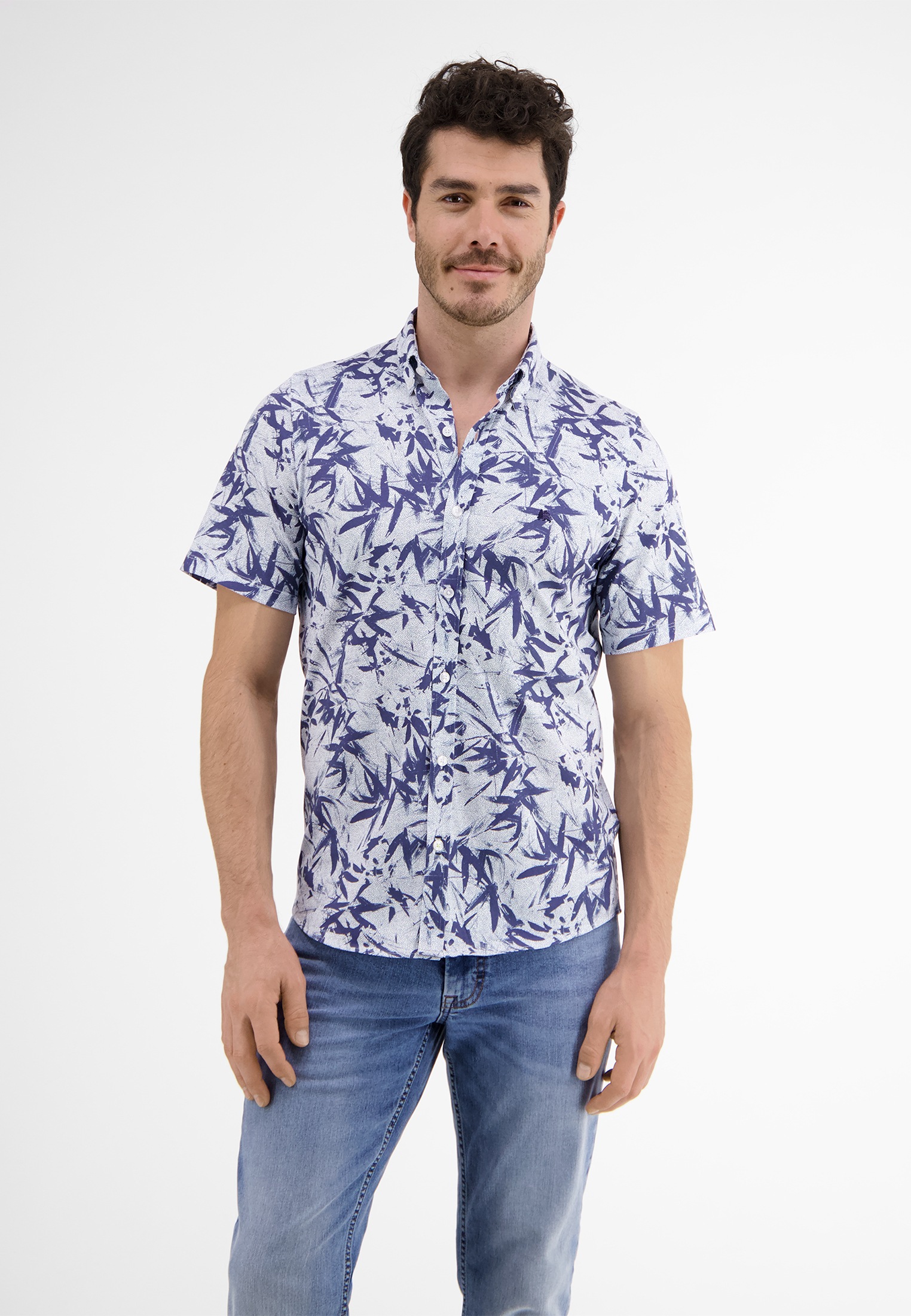 LERROS Kurzarmhemd "Kurzarmhemd mit floralem AOP" günstig online kaufen