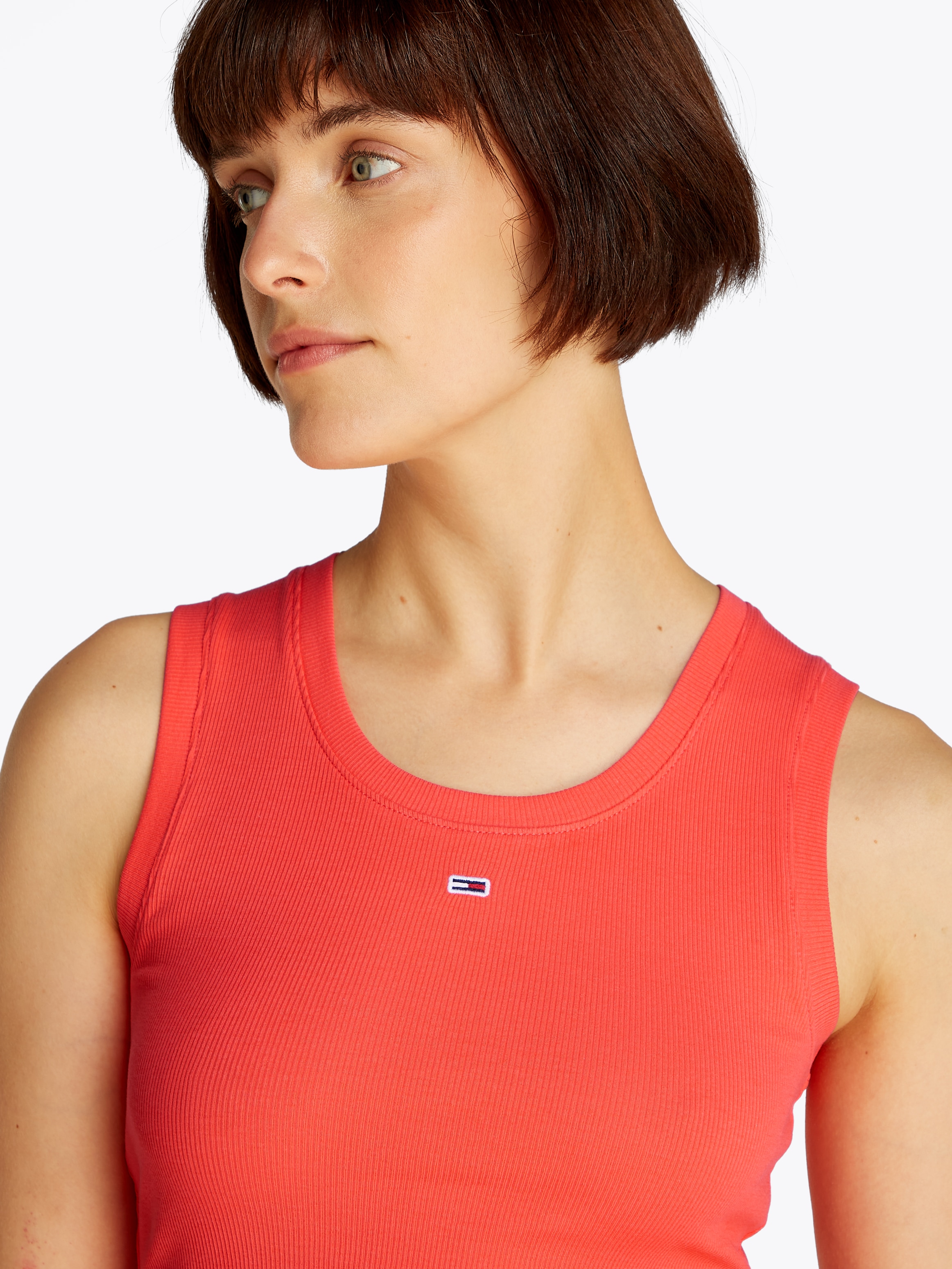 Tommy Jeans Tanktop »TJW ESSENTIAL RIB TANK EXT«, mit Logostickerei