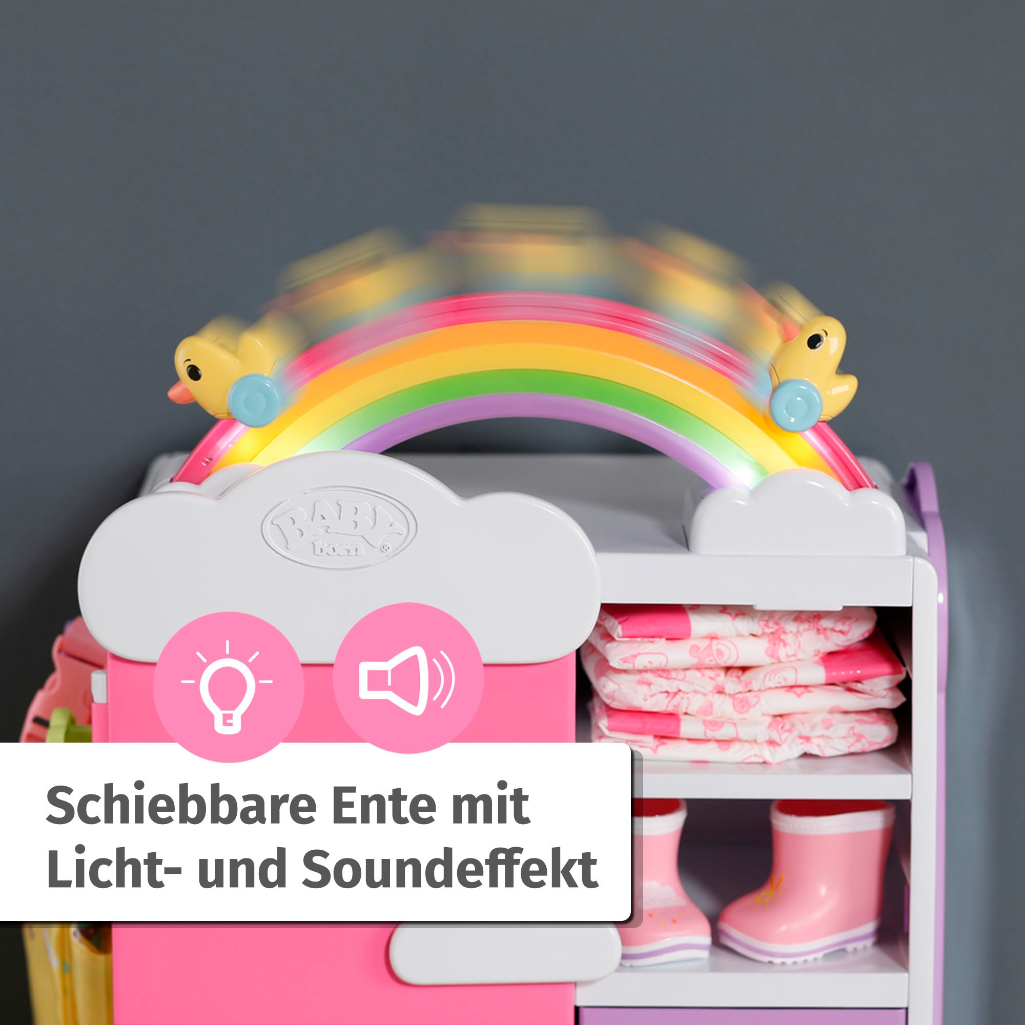 Baby Born Puppenkleiderschrank »Regenbogen«, mit Licht- und Soundeffekt