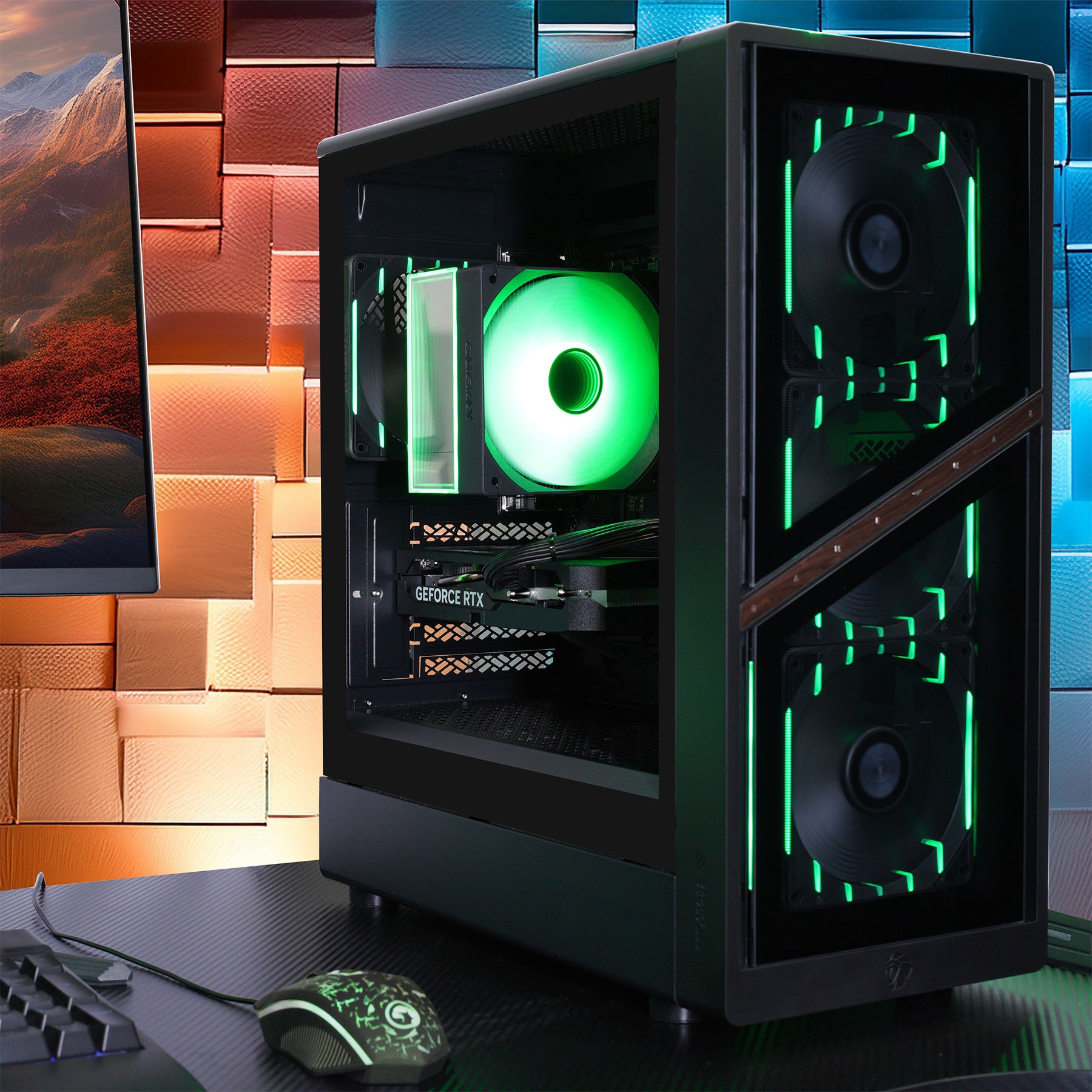 GAMEMAX Gaming-PC-Komplettsystem »MegaDeal AERIS GB 2822 AMD Ryzen 5 5500 16GB 480GB SSD RTX 5060« 27 ″ AMD Ryzen 5 GeForce RTX™ 5060 16 GB RAM 480 GB SSD Windows 11 + MSI PRO MP272L LCD-Monitor, 68,6cm (27")