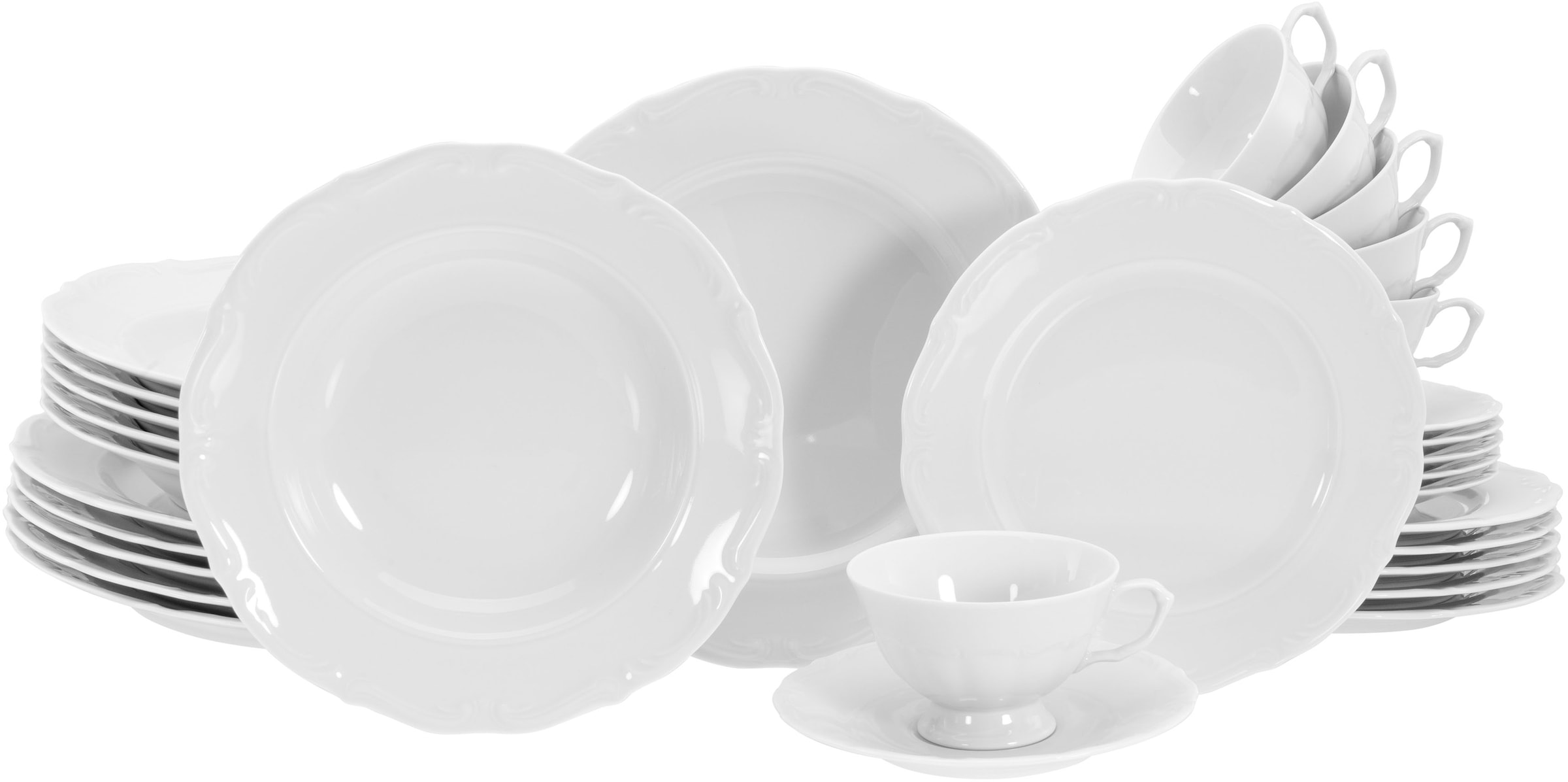 CreaTable Kombiservice "Geschirr-Set Maria Theresia", (Set, 30 tlg., Kaffeeservice und Tafelservice im Set, für 6 Person