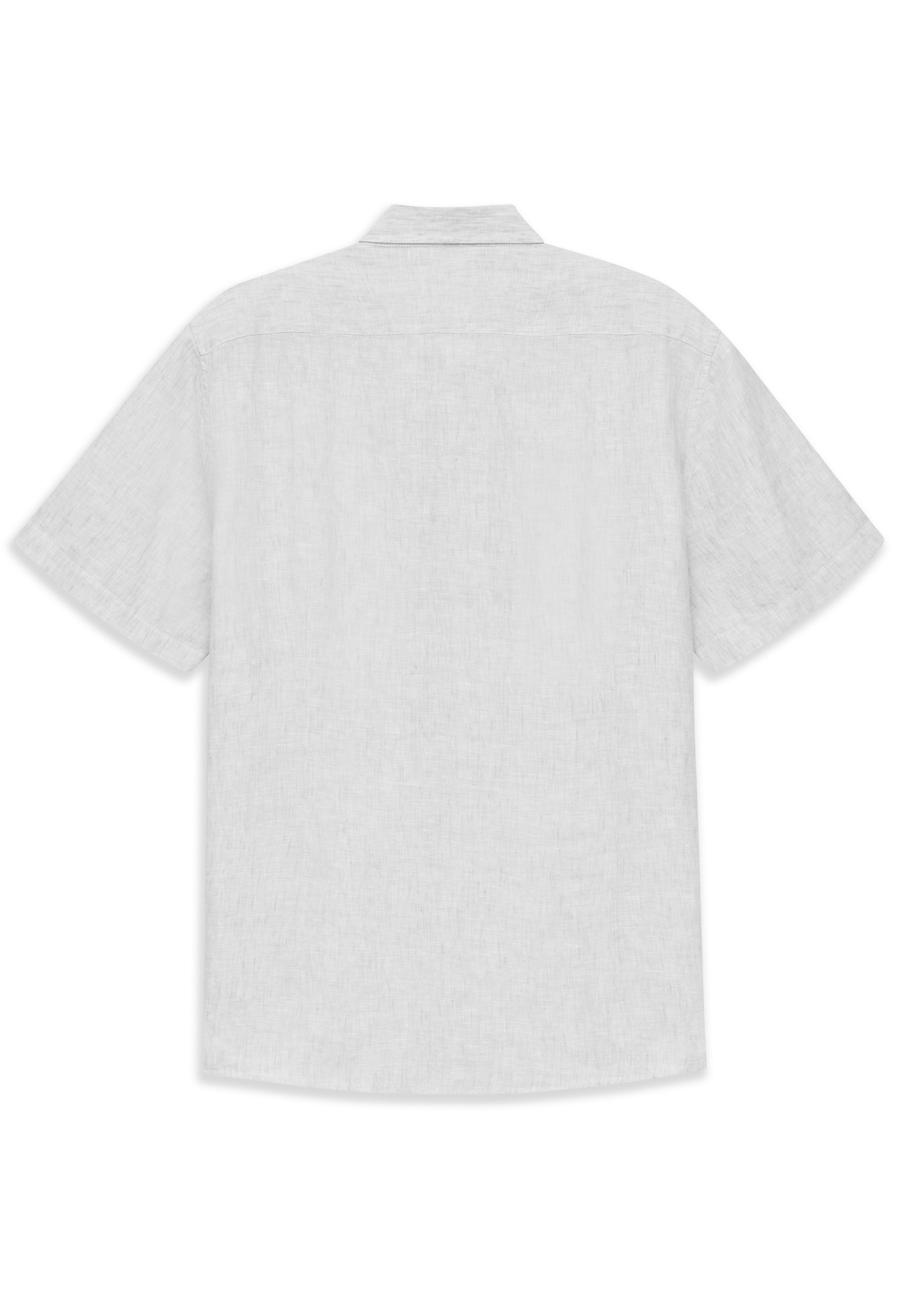 bugatti Kurzarmhemd Modern Fit aus Leinen mit Button-Down-Kragen