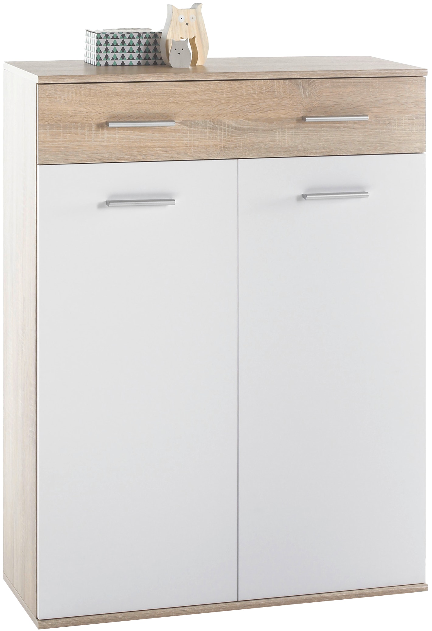 HBZ Schuhschrank »Manolo weiß matt, BxHxT 90x118x35 cm«, (1 St.), Mit 2 Türen, 1 Schubkasten mit 2 Einteilungen, 6 Einlegeböden