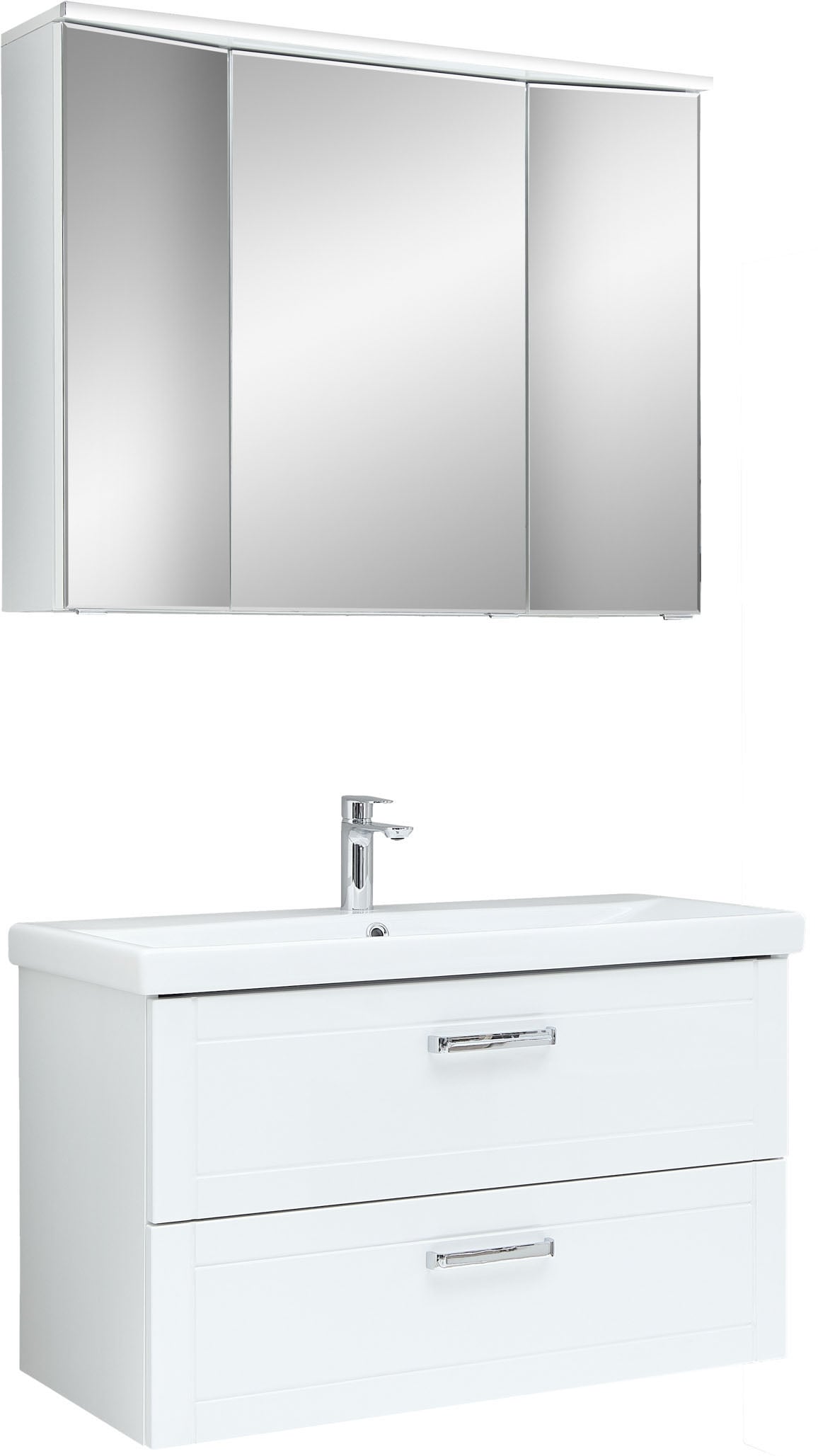 Saphir Badmöbel-Set "Serie 3007, Waschtisch mit Spiegelschrank" 3 Stk. tlg.