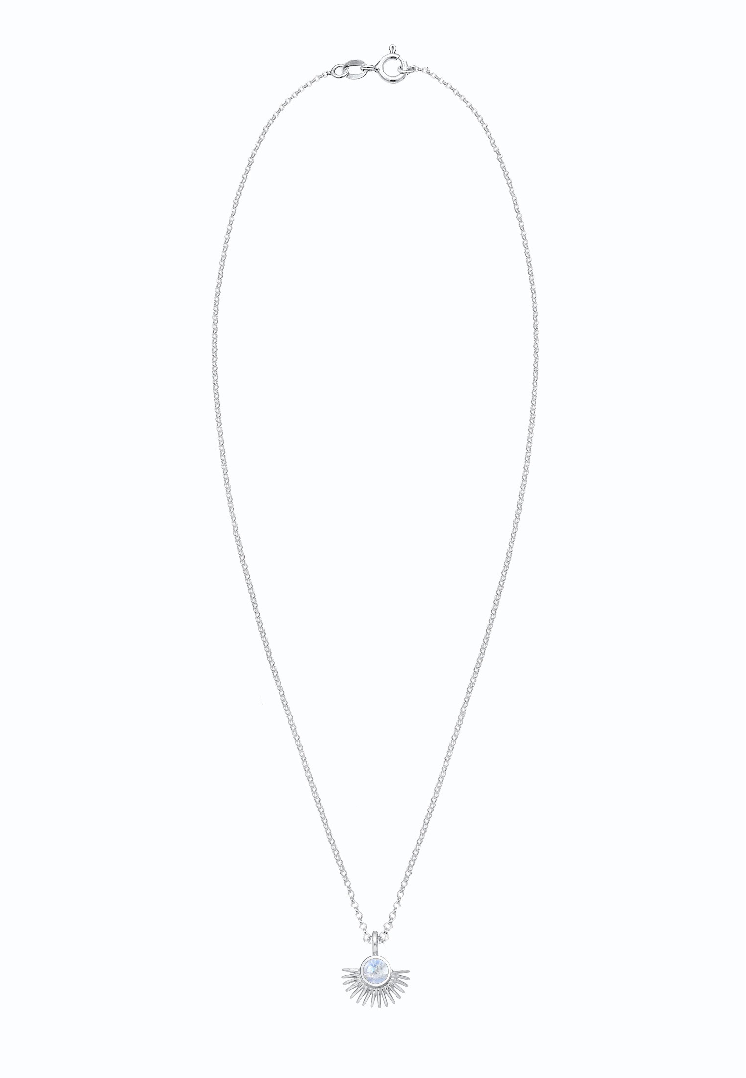 Elli Collierkettchen »Sonne Mondstein Weiß 925 Sterling Silber«