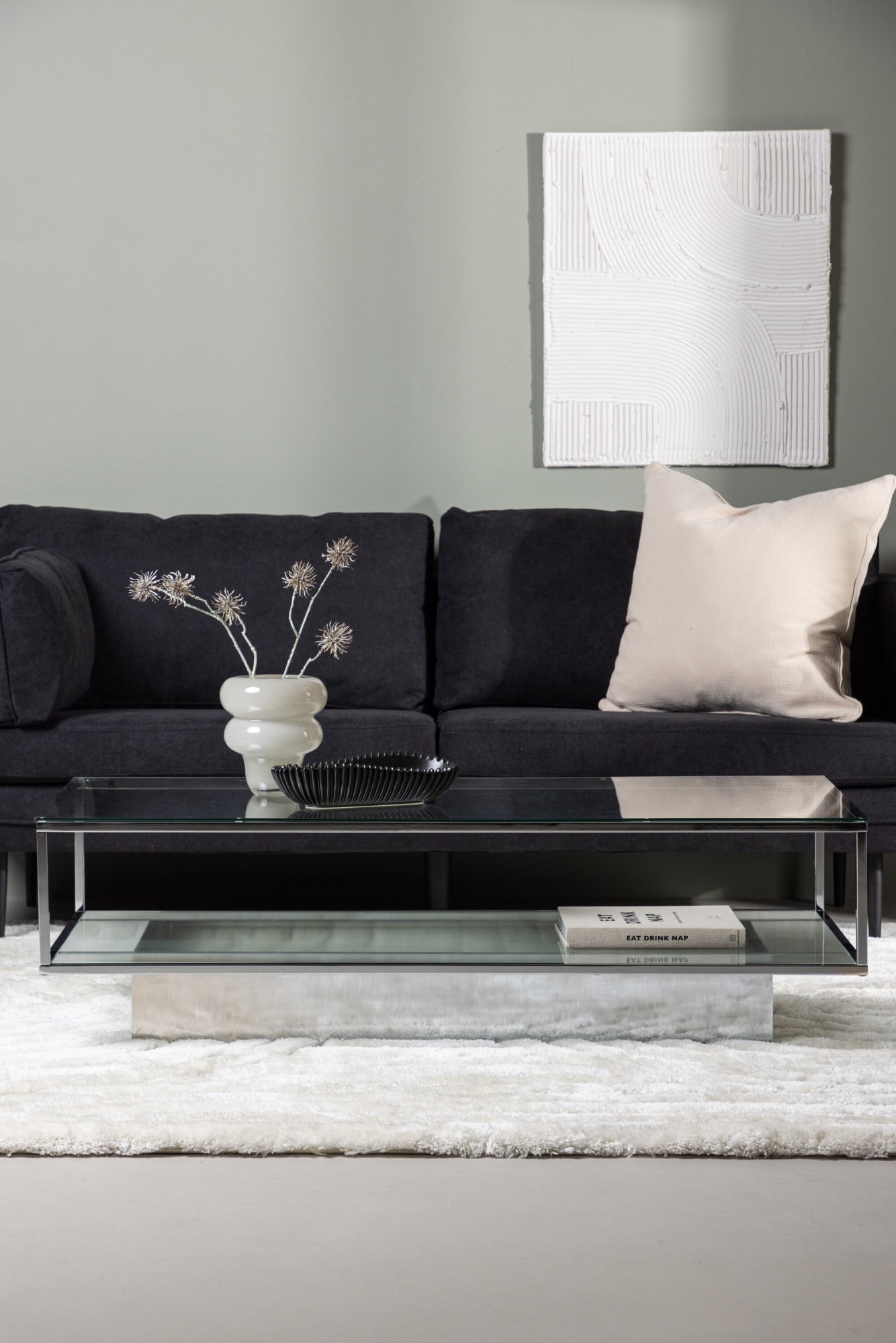 Venture Home Couchtisch »Maglehem, rechteckiger Couchtisch mit Glasplatte, 130 × 60 cm« Sofatisch, Glas, Stahl, schlank, modern, edel