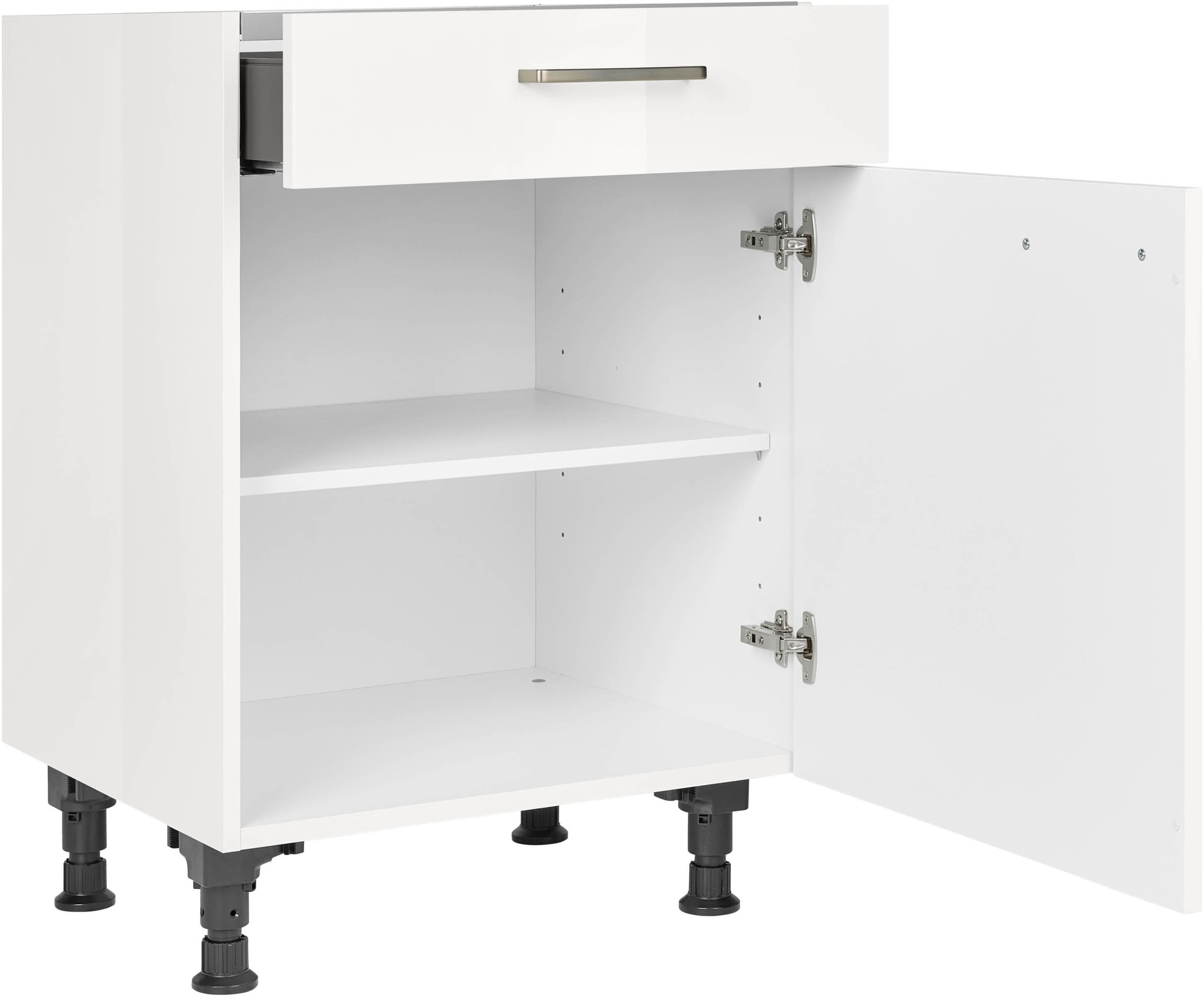 nobilia® Kochfeldumbauschrank »"Flash", mit Schukasten und Tür, Ausrichtung wählbar«, vormontiert, Breite 60 cm