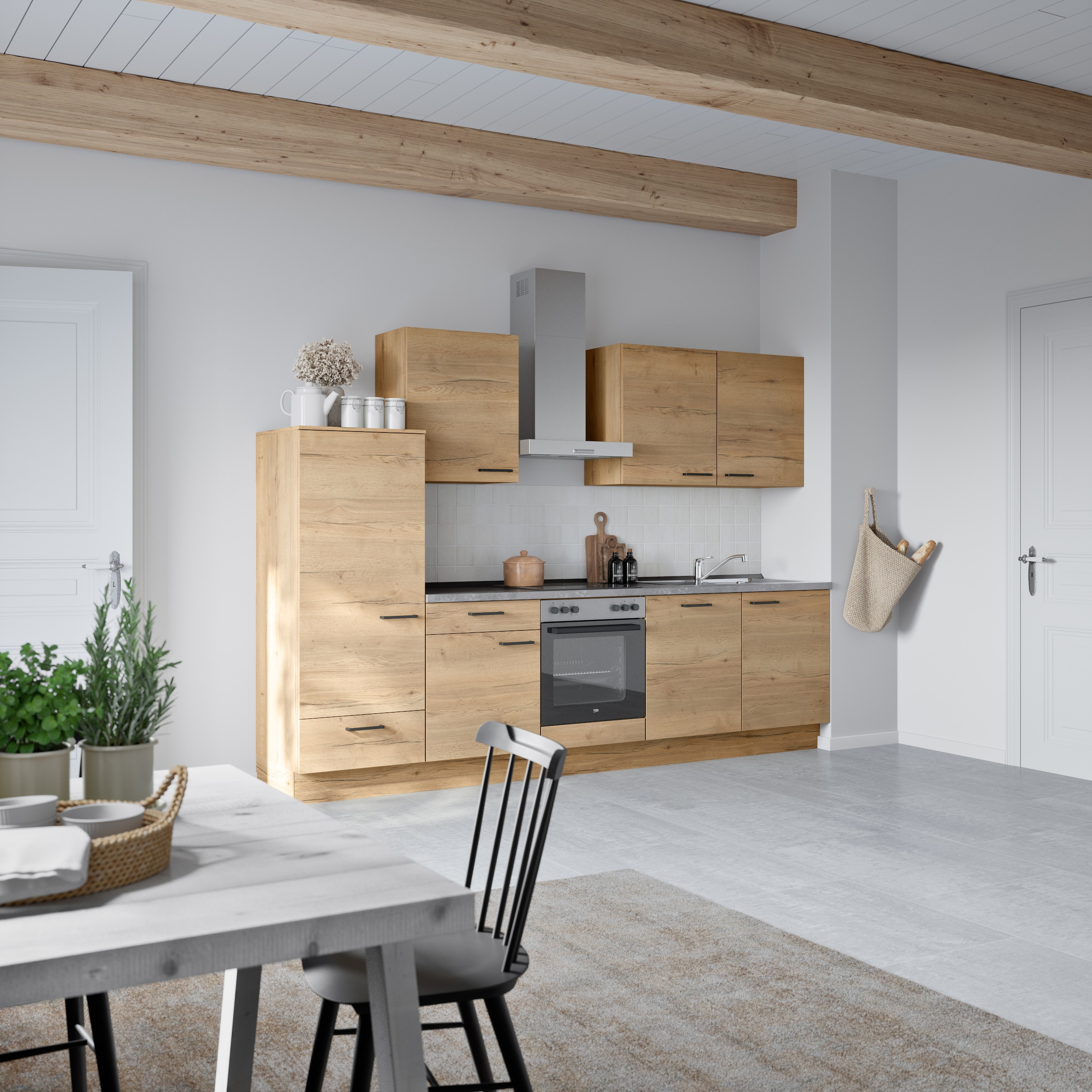 nobilia® Küchenzeile »"Structura I"«, vormontiert, Ausrichtung wählbar, Breite 300 cm, wahlw. mit E-Geräten