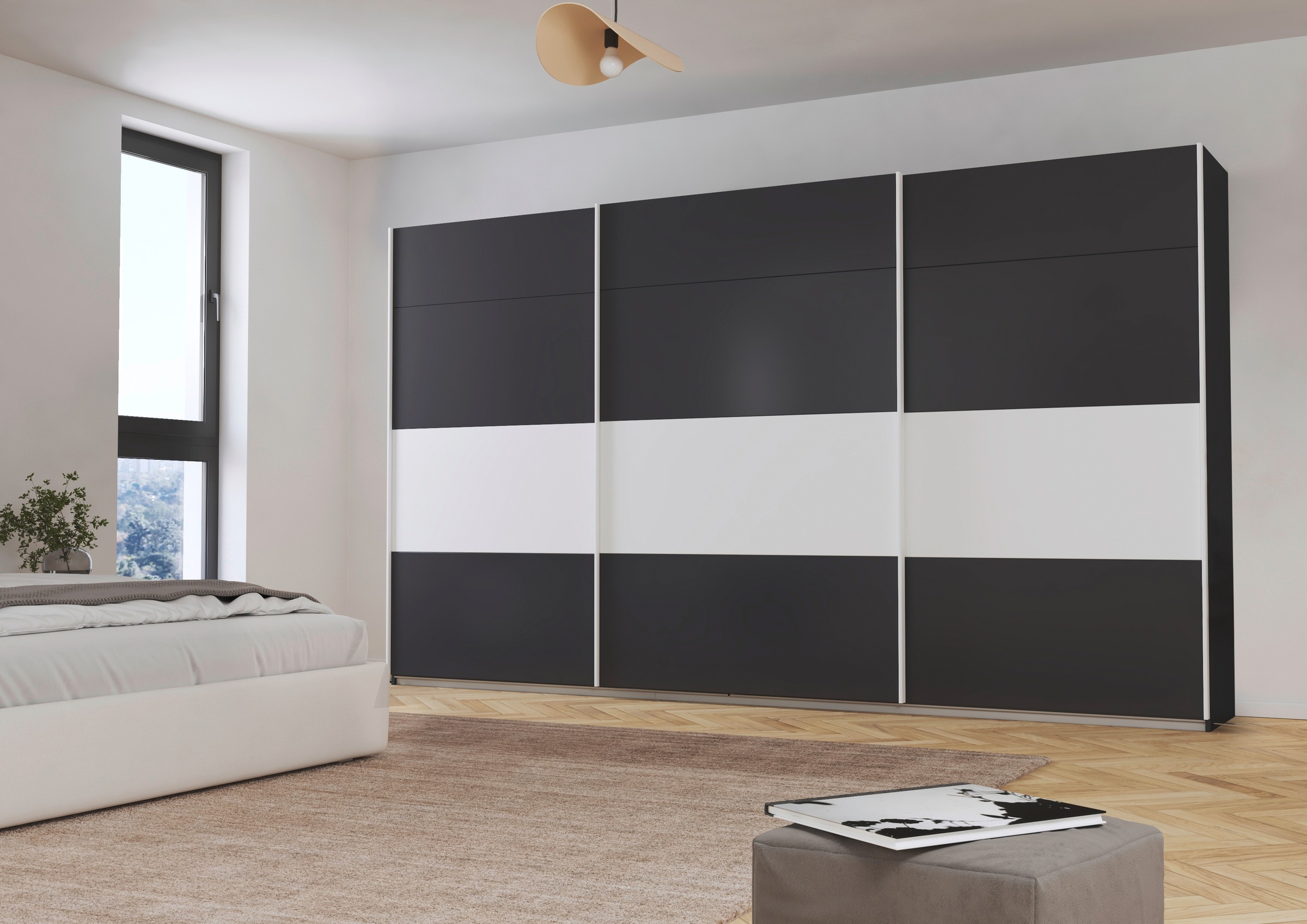 rauch Schwebetürenschrank »Schwebetürenschrank Kleiderschrank Schrank Garderobe CORTONA«, inkl. Inneneinteilung, 2 Stoffboxen und zusätzlichen Einlegeböden