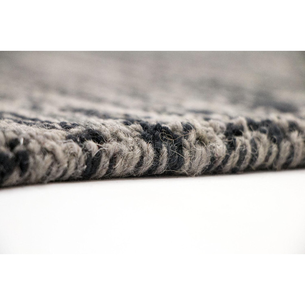 morgenland Wollteppich »Wollteppich Teppich handgetuftet schwarz«, rechteckig