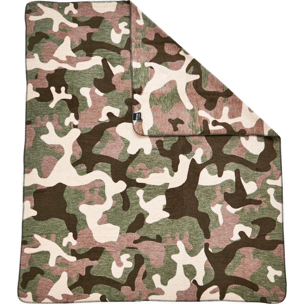 done.® Wohndecke »Camouflage«, Wohndecke mit einfassender Ziernaht, Kuscheldecke