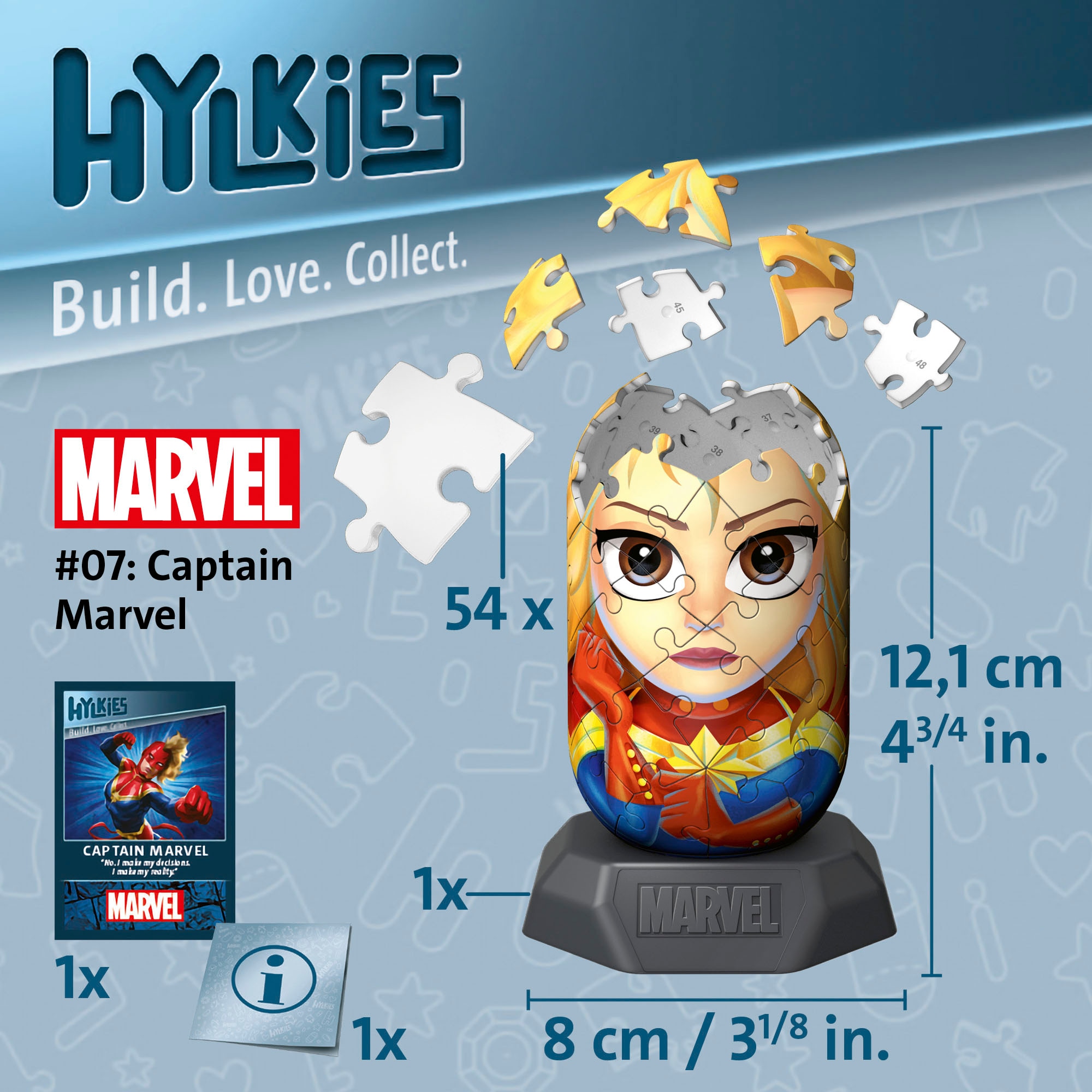Ravensburger 3D-Puzzle »Marvel Heroes, Hylkies Sammelfigur #07 Captain Marvel«, Made in Europe