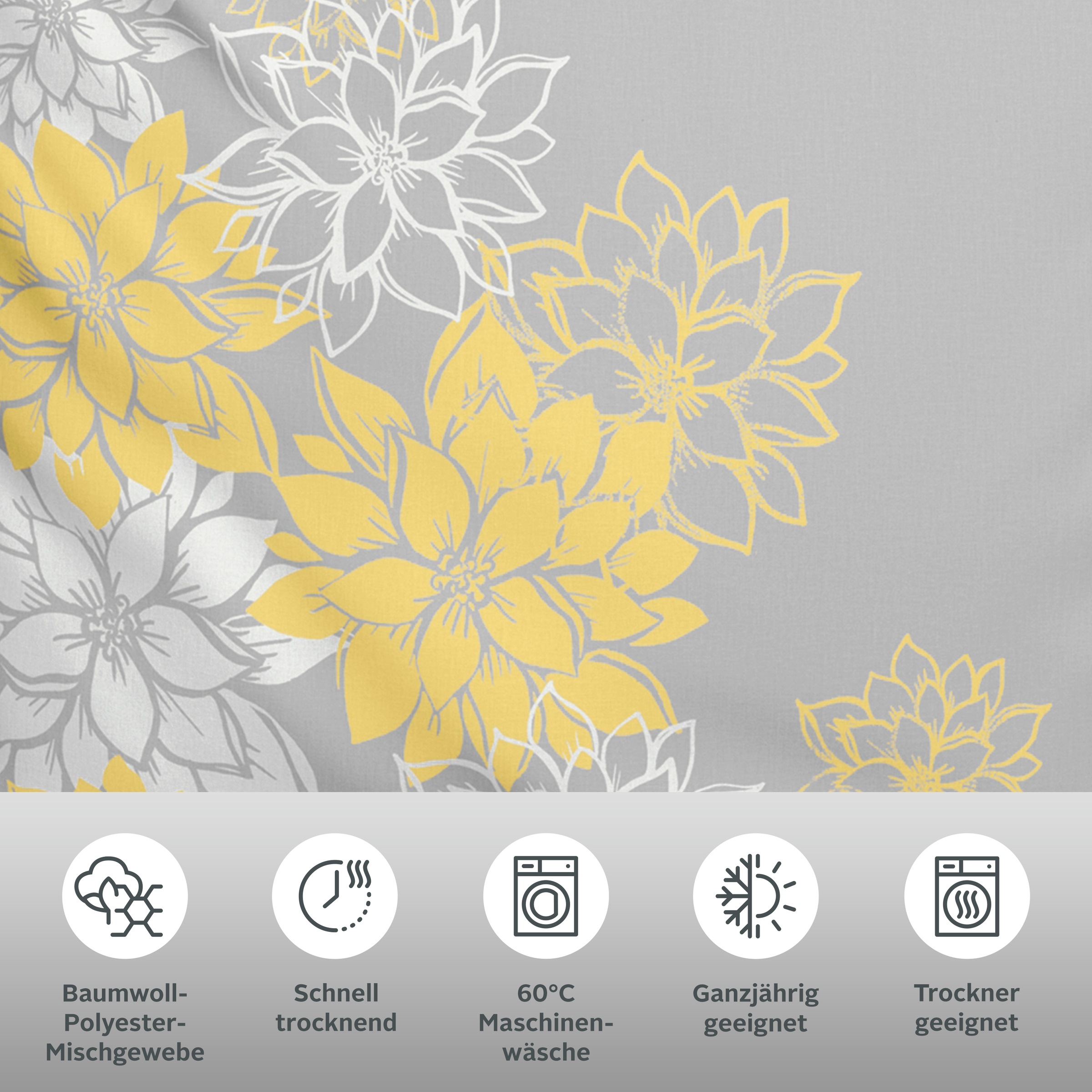 Thumbnail - OTTO home Bettwäsche "Susan in Gr. 135x200 oder 155x220 cm" 2 in verschiedenen Qualitäten, romantische Bettwäsche mit Bl...