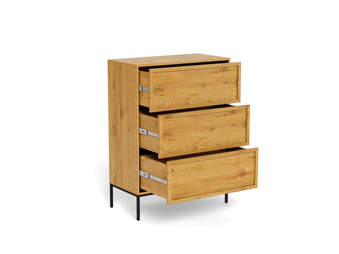 ACTONA GROUP Kommode »Schubladenschrank« Kommode, 3 Schubladen, 80x40x110