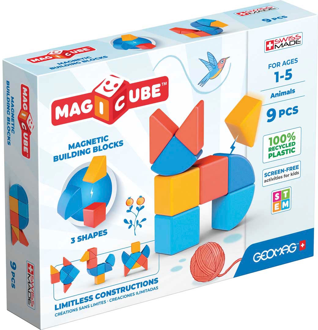 Magnetspielbausteine »GEOMAG™ Magicube Shapes Animals«, (9 St.), Made in Europe