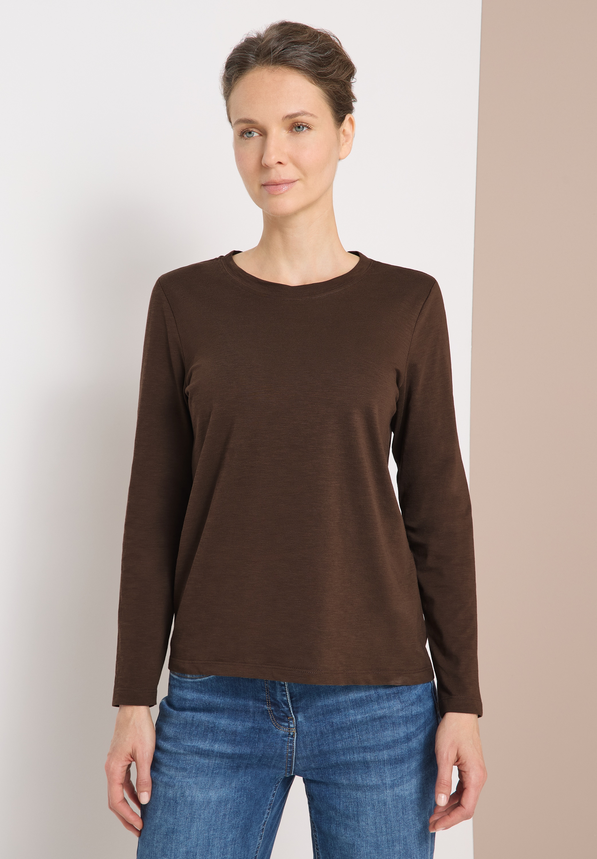 Cecil Langarmshirt aus reiner Baumwolle günstig online kaufen