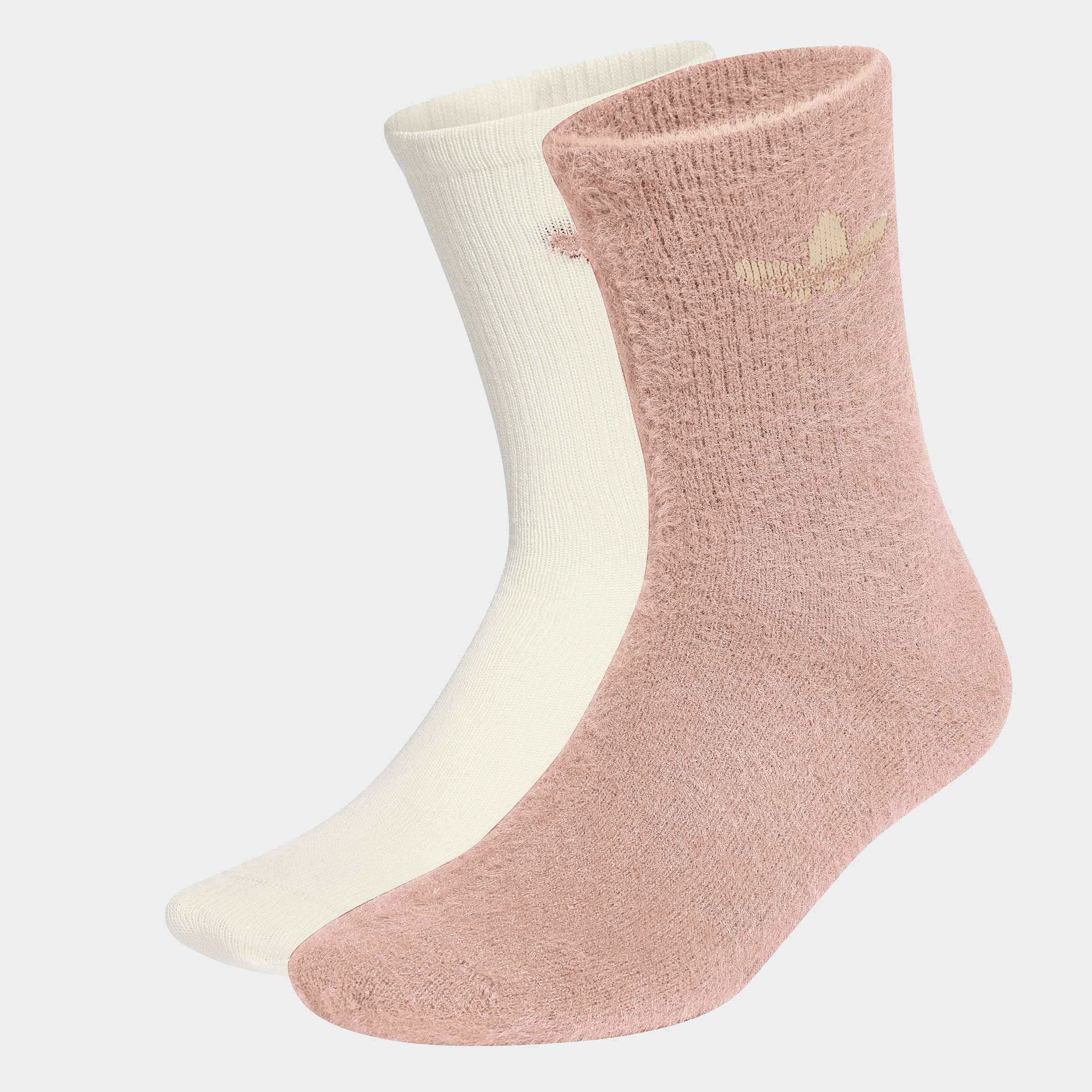 adidas Originals Sportsocken »FLUFFY CREW 2 PAAR« 2 Paar tlg. mit flauschigem Trefoil Logo, flauschiges Garn, Crew-Länge