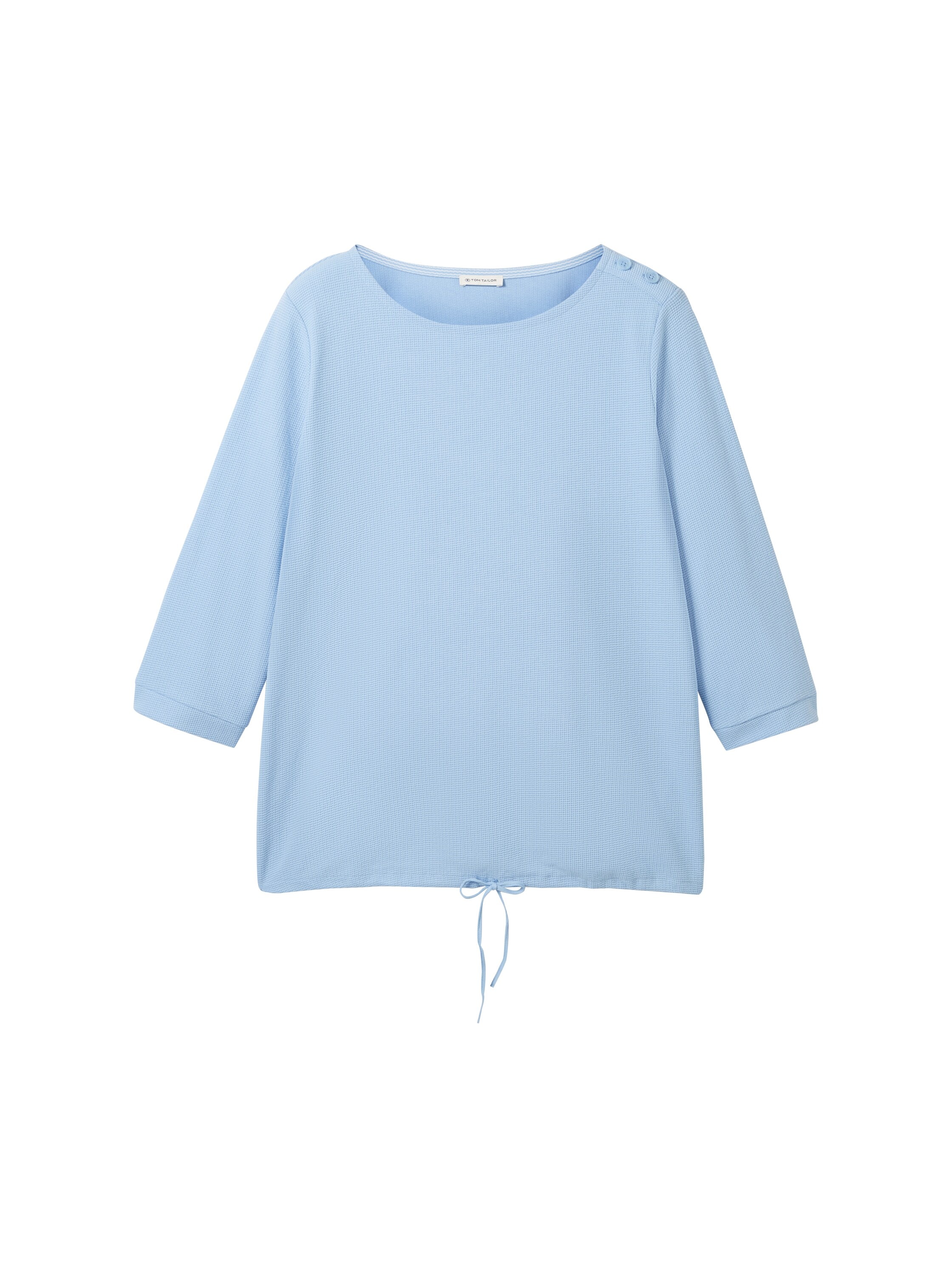 TOM TAILOR PLUS 3/4-Arm-Shirt, mit U-Boot-Ausschnitt und Knopfdetails