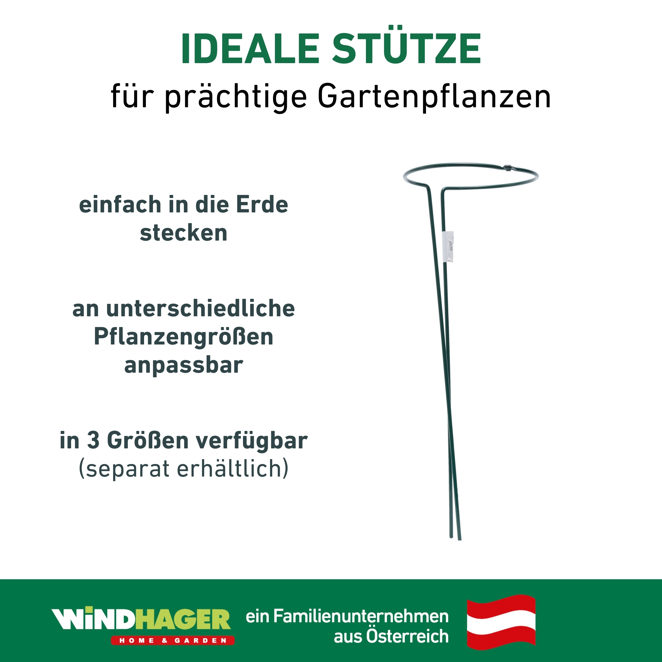 Windhager Rankhilfe »Staudenstützen 2-teilig für Pflanzen« langlebiger Staudenhalter erhältlich in unterschiedlichen Größen, grün