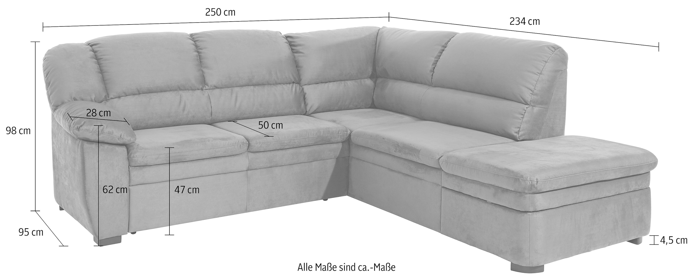 COTTA Ecksofa »Casino L-Form«, wahlweise mit Bettfunktion