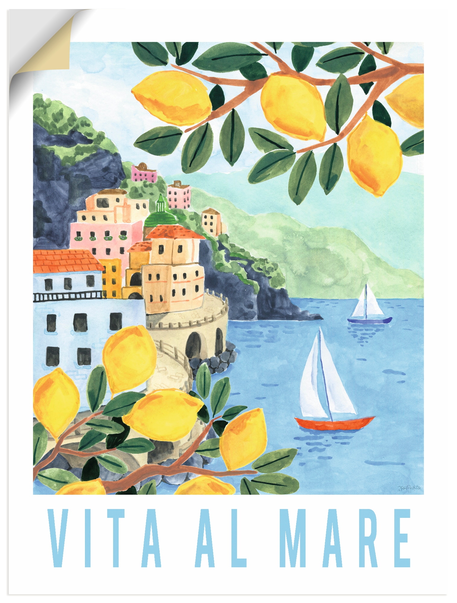 Artland Wandbild "Mediterranean View II" Meer Bilder 1 Stk. tlg. als Alubild, Leinwandbild, Poster, Wandaufkleber in verschied. Größen