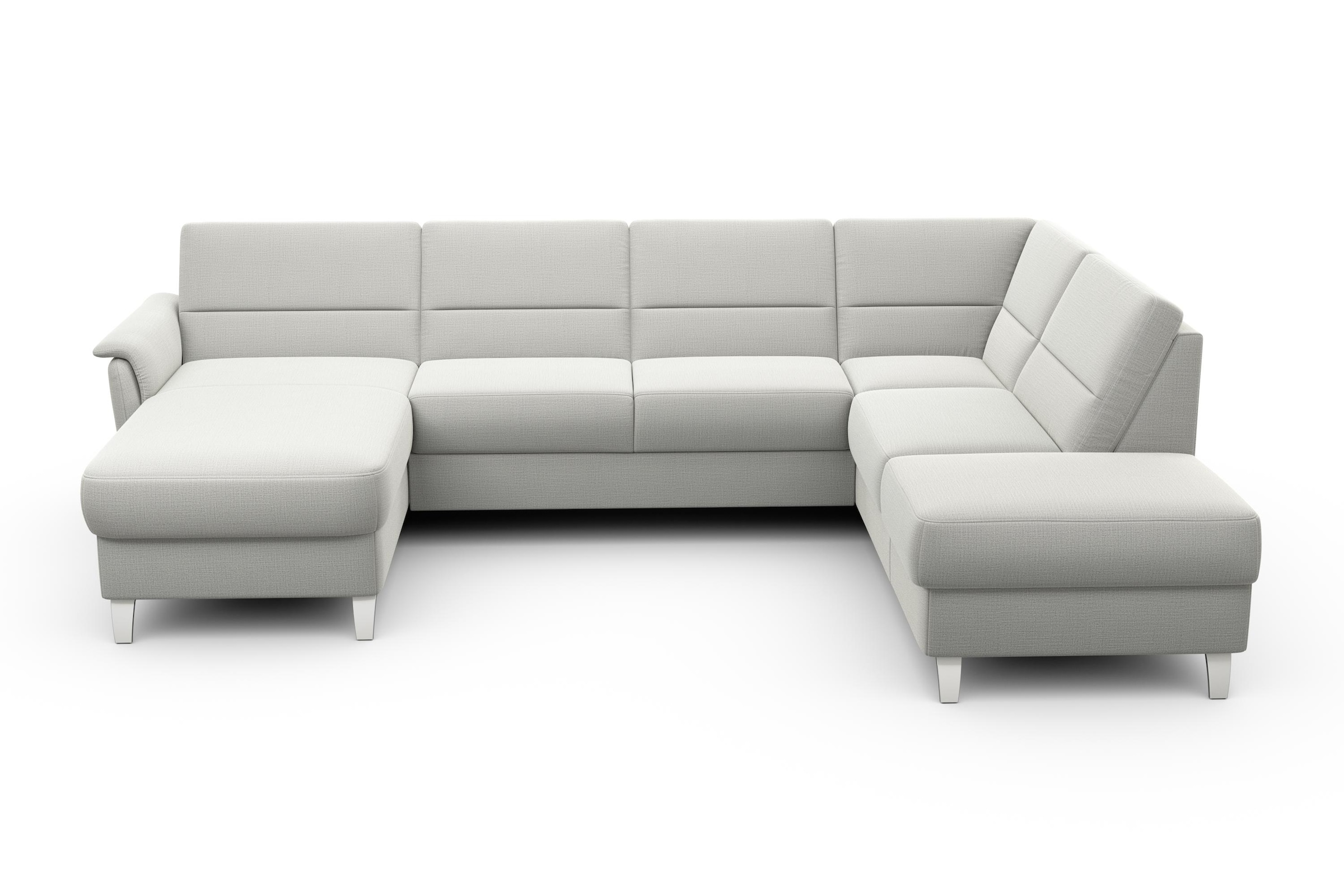 Wohnlandschaft SIT & MORE "Palmera U-Form, B: 308 cm", silber, B:308cm H:89cm T:212cm, 100% Polyester, Sofas, Wohnlandschaft, optional Bettfunktion & Bettkasten, Federkern 10