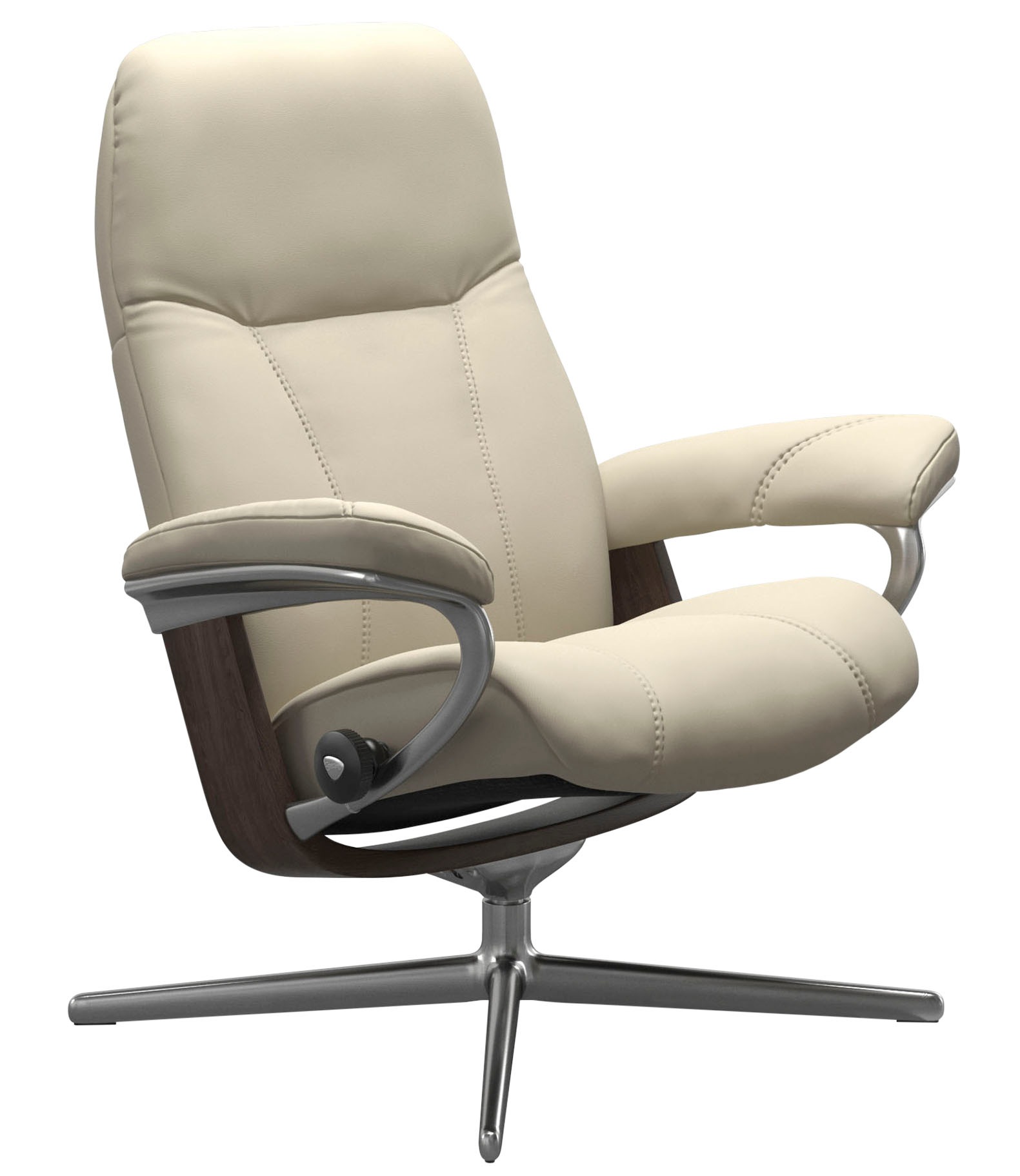 Relaxsessel STRESSLESS "Consul", beige (cream batick), B:78cm H:97cm T:70cm, Leder BATICK: BATICK ist ein leicht korrigiertes, durchgefärbtes und genarbtes Möbelleder, bei dem die meisten Unebenheiten und Spuren in der Regel entfernt wurden., Sessel, Rela 8