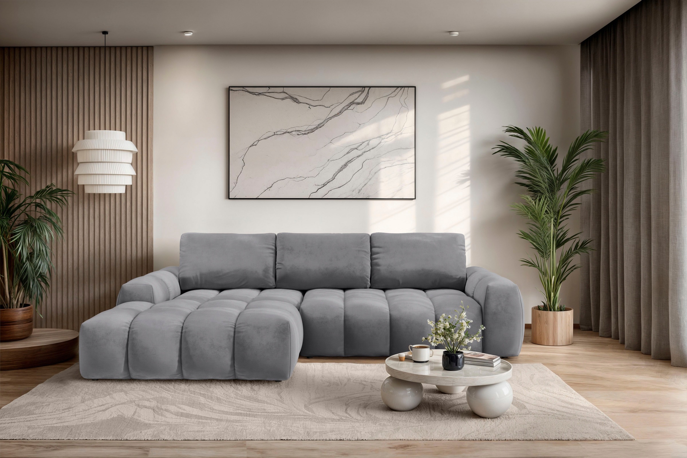 OTTO home Ecksofa "AZITA L-Form, 270 cm - OTTO. Verlässliche Qualität." wahlweise als Schlafsofa m. Bettkasten, Bubble-Optik