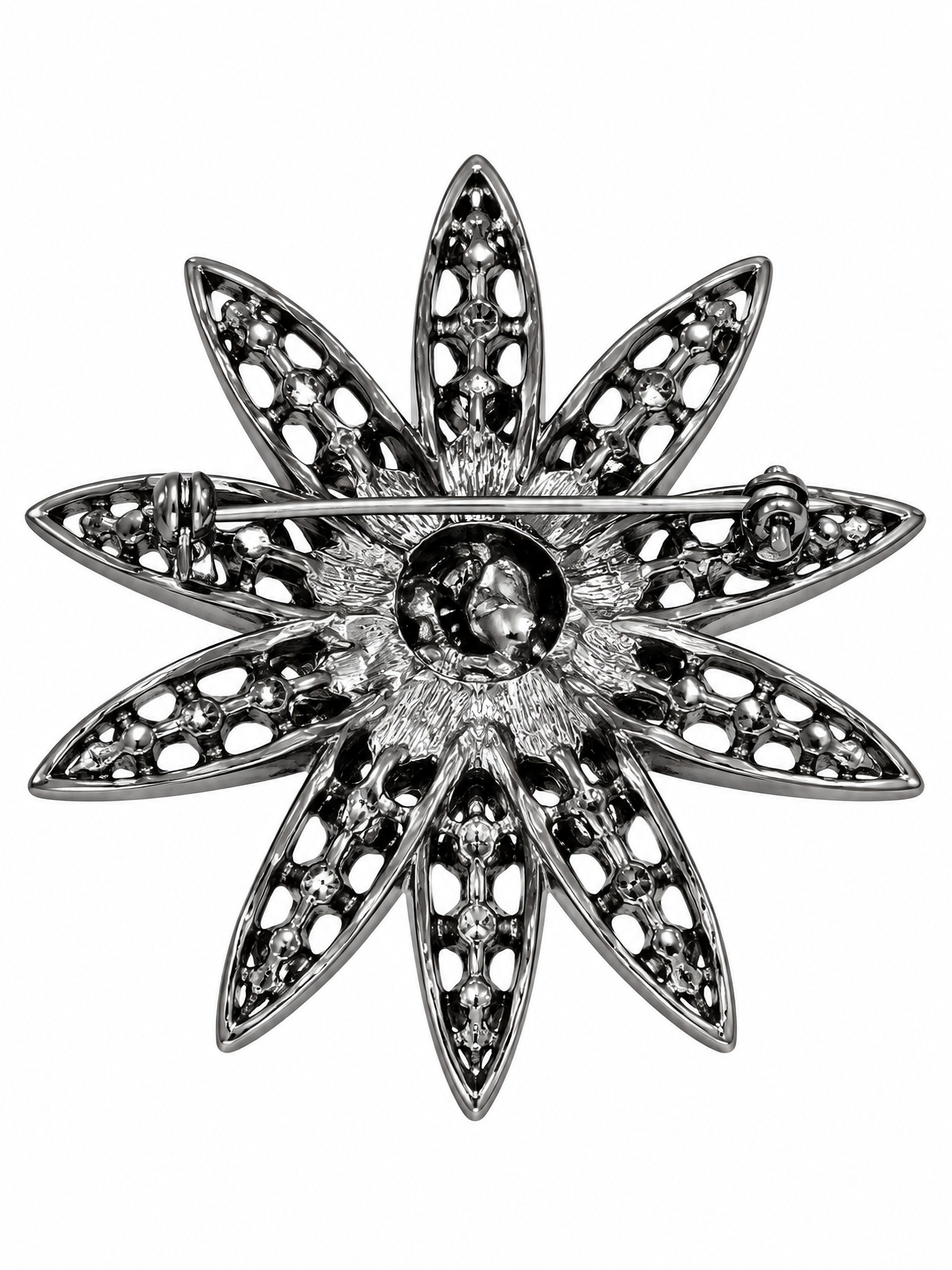 COLLEZIONE ALESSANDRO Brosche »Sternblüte« ()  Sternblüte mit Glassteinen in Topaz- und Brauntönen