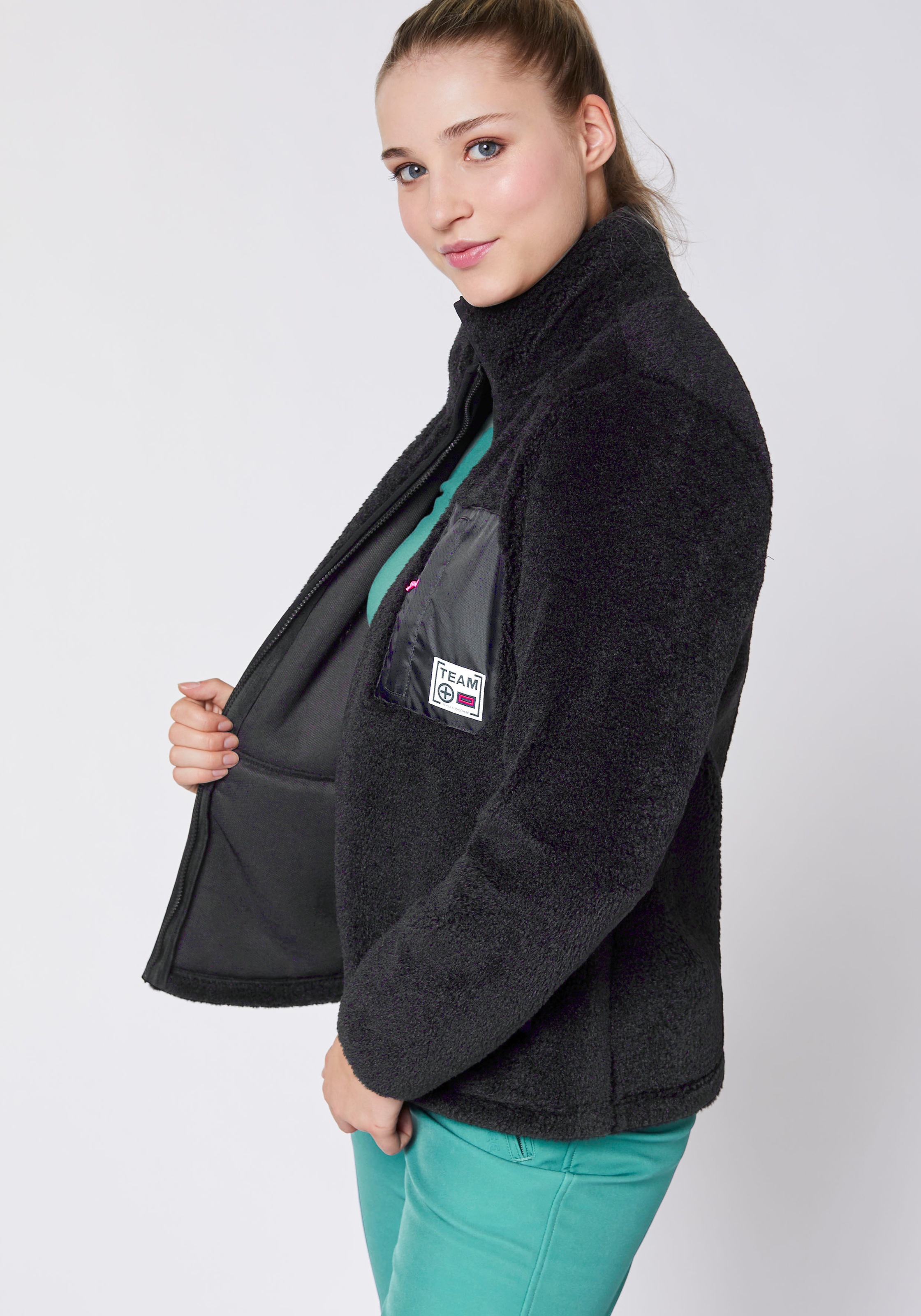 Chiemsee Fleecejacke ohne Kapuze - aus kuschelig w&auml;rmendem Sherpa Fleece<br/>